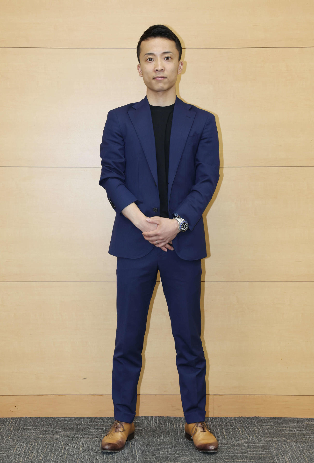 ボートレース平和島「G2モーターボート大賞」のPRで来社した宮之原輝紀（撮影・宮地輝）