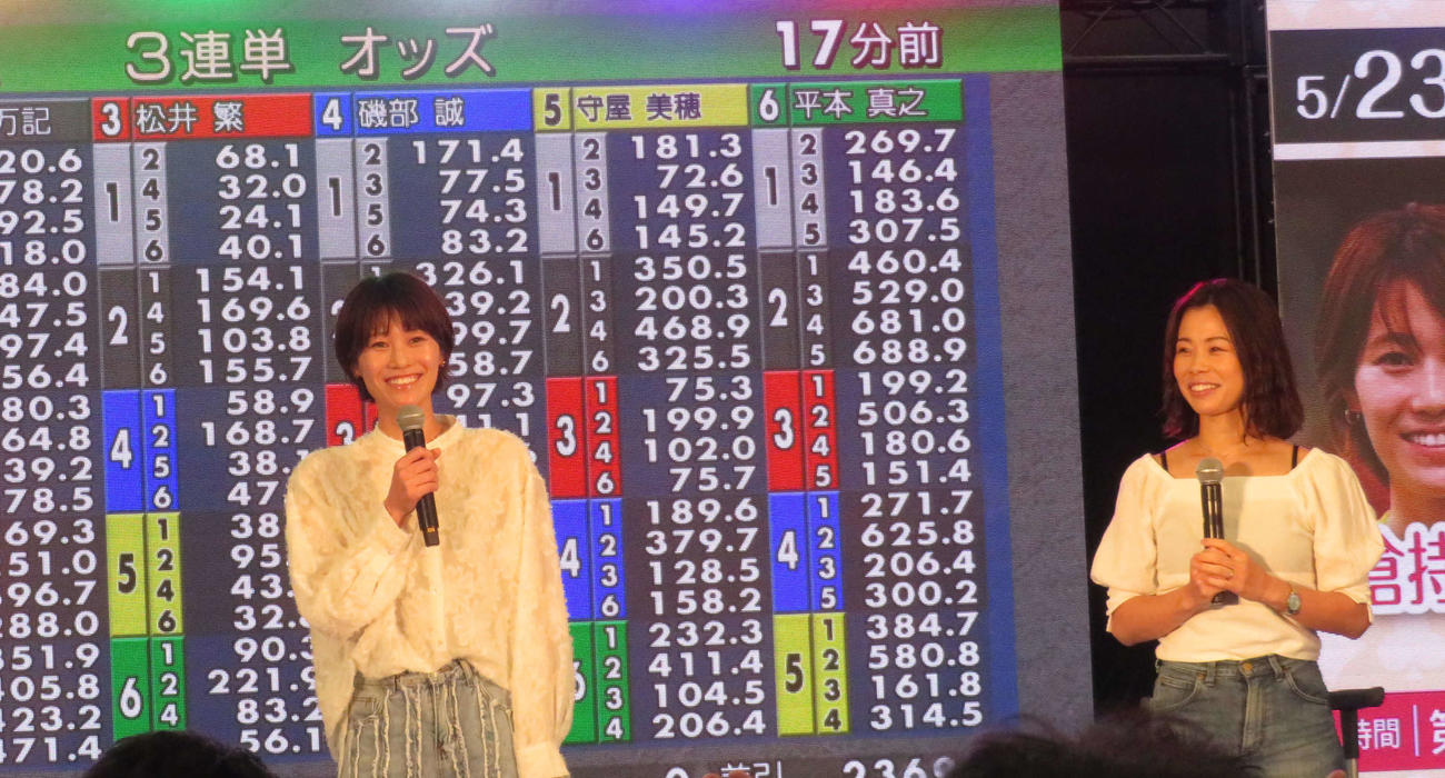 倉持莉々（左）と出口舞有子がトークショーを行った