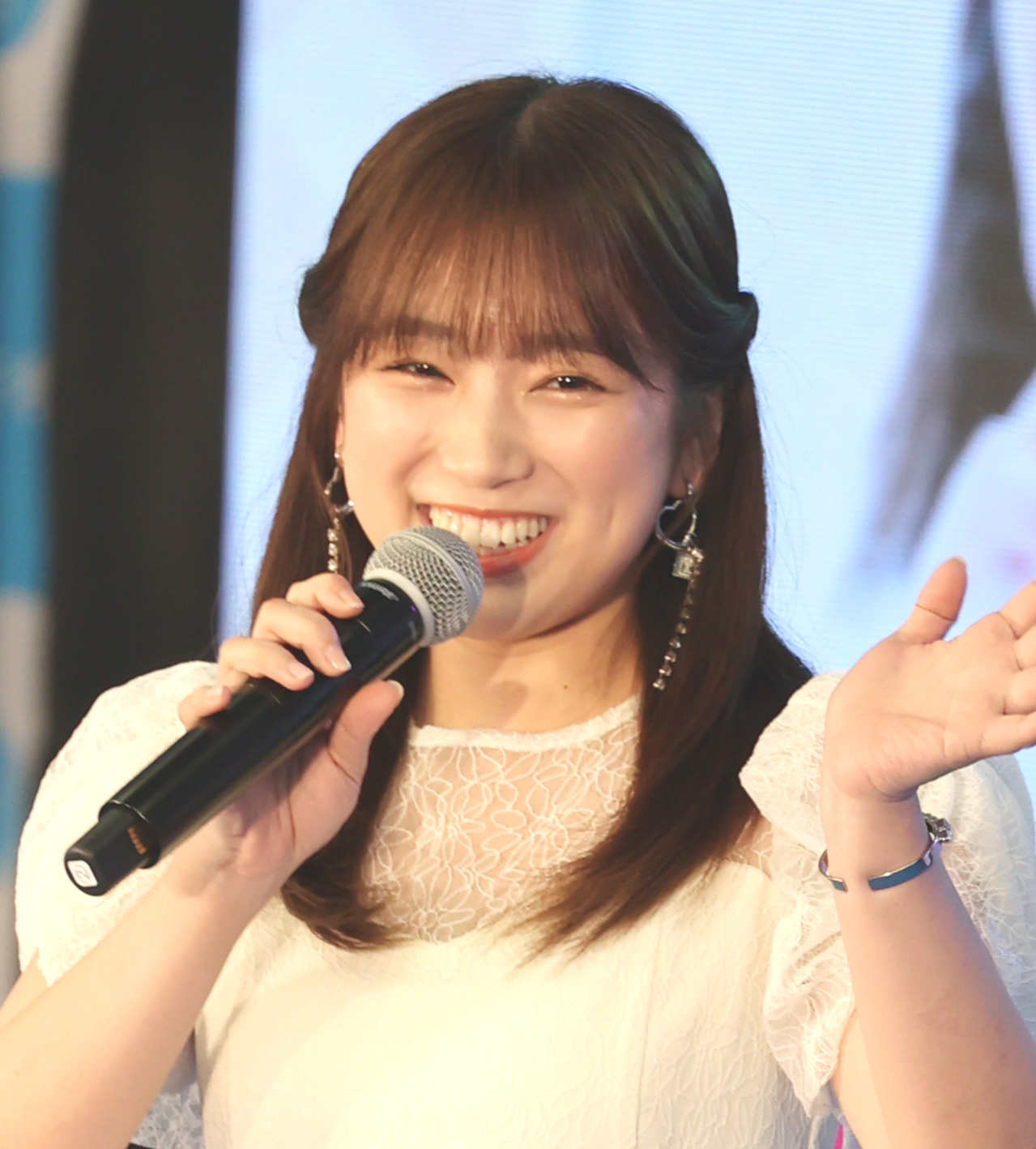 トークショーに登場した矢吹奈子（撮影・柴田隆二）