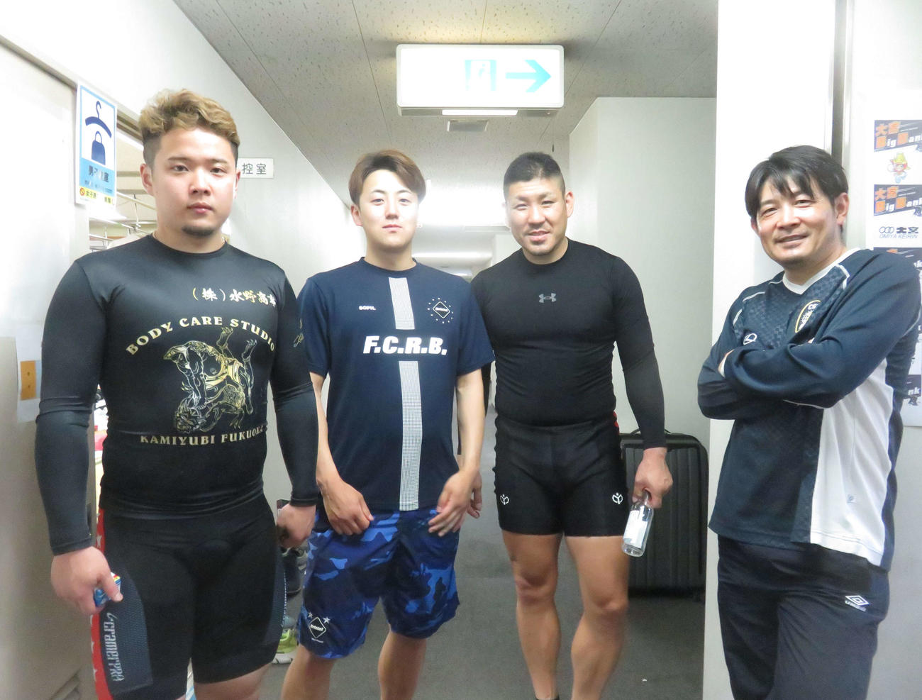 大宮競輪　決勝の好連係へ意気込む九州カルテット（左から青柳靖起、岩谷拓磨、田中誠、大坪功一）
