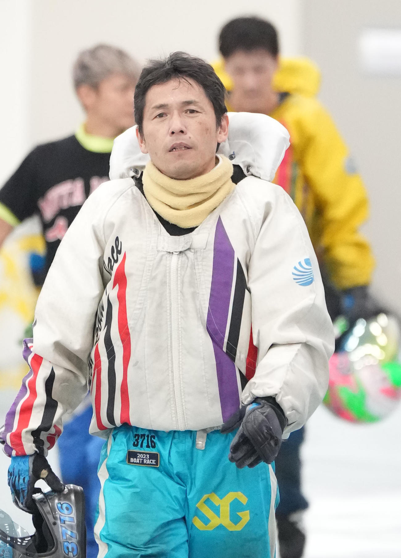 第9R、1着で明日の優勝戦へ挑む石渡鉄兵（撮影・森本幸一）