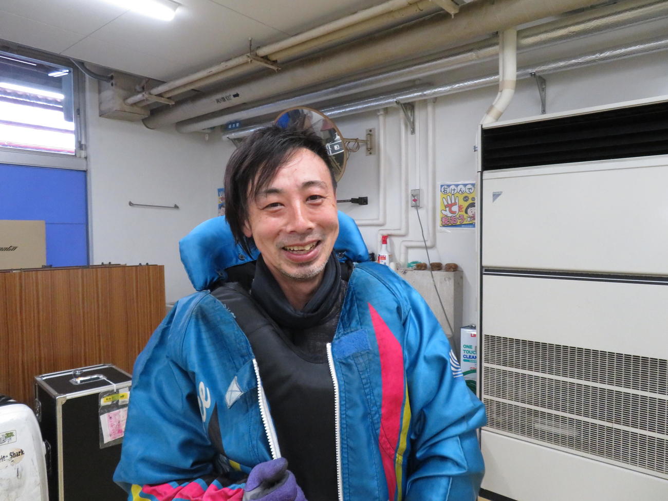 4コース差し快勝に笑みを浮かべる山崎善庸