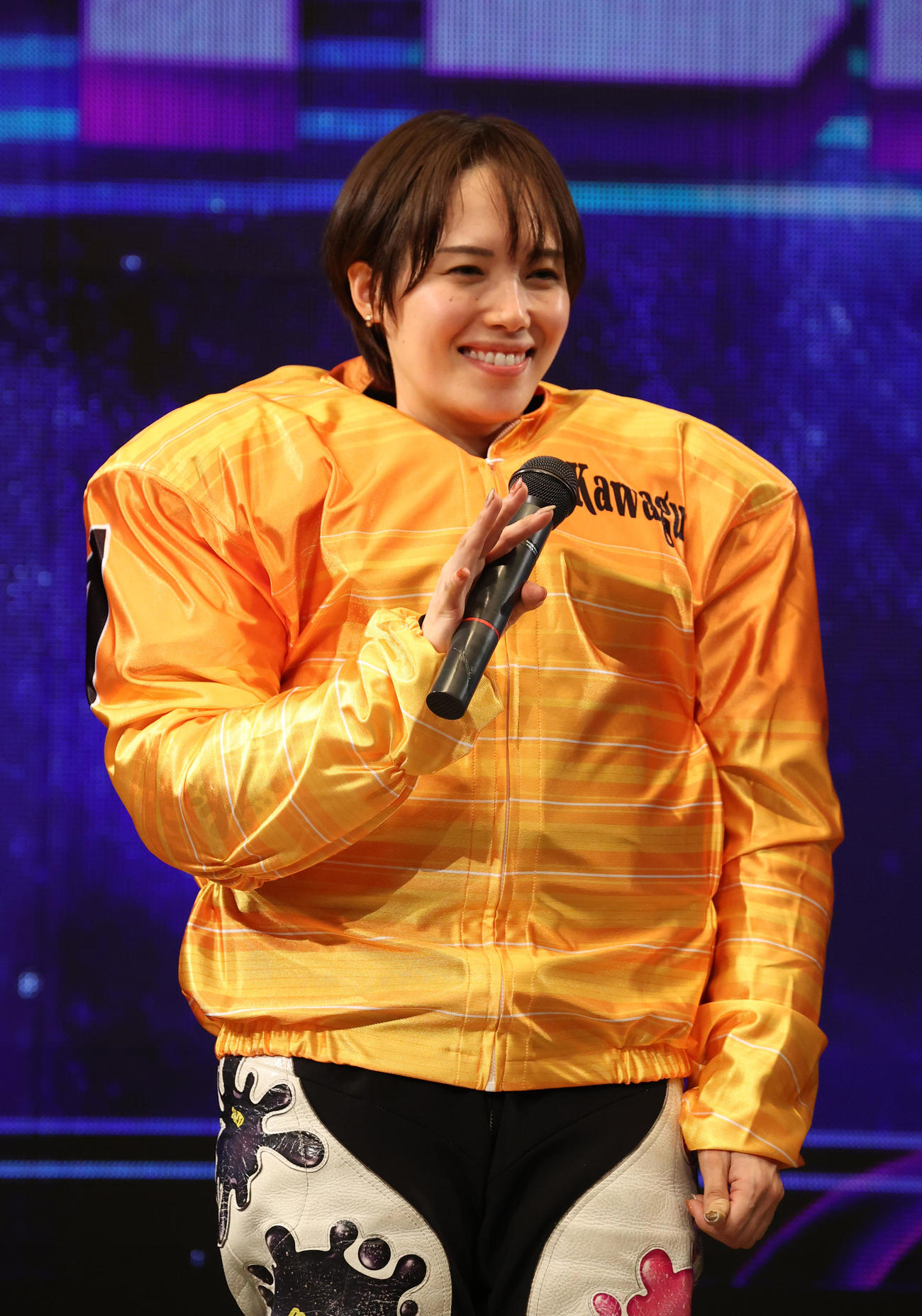 優勝戦に向けて抱負を語る佐藤摩弥（撮影・柴田隆二）