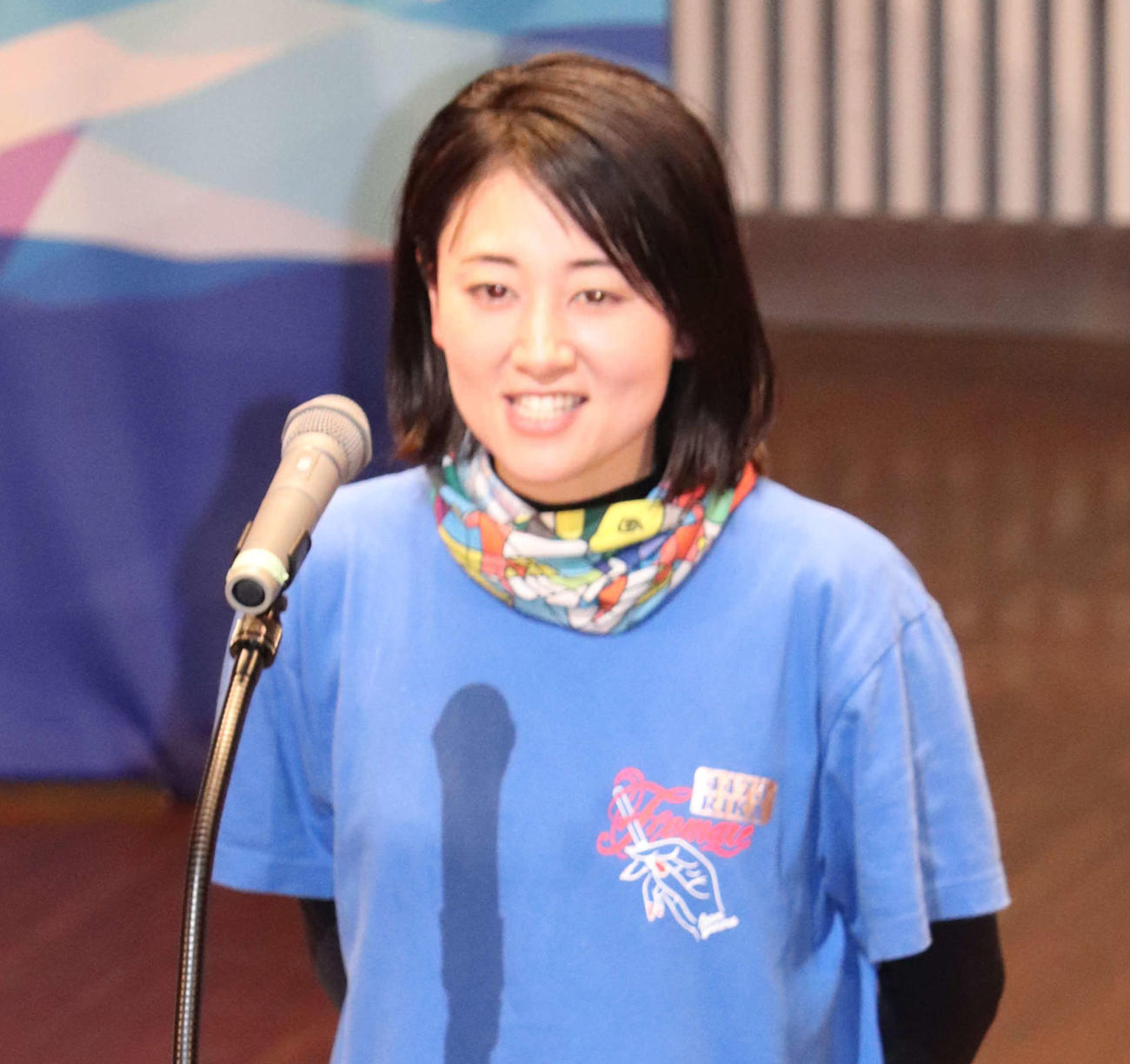藤堂里香が高虎ゆかりの地で奮闘を誓った（撮影・神田成史）