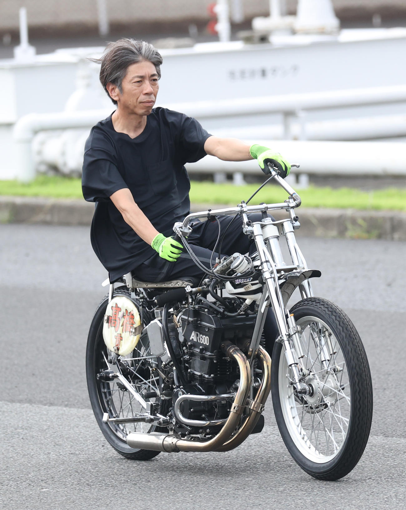 前検でマシンの感触を確かめる高橋貢（撮影・柴田隆二）