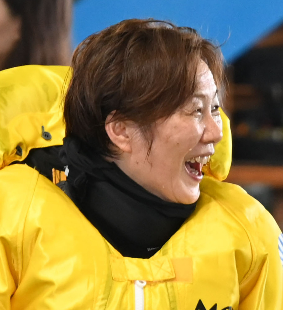予選突破に破顔一笑の山川美由紀（撮影・林敢治）