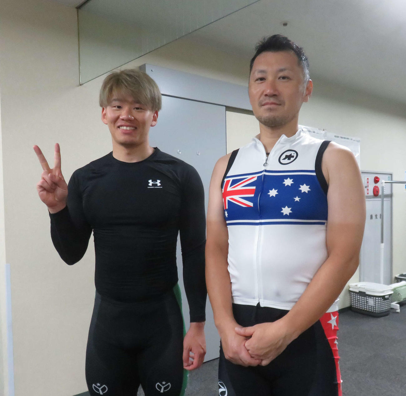 鈴木保巳メモリアルに張り切る桜井学（右）と浮島知稀（撮影・野島成浩）