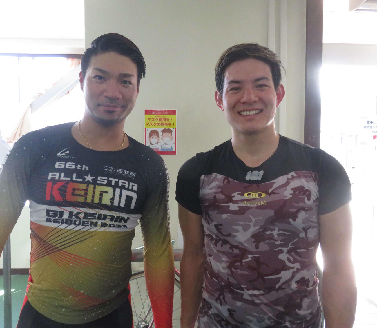 取手競輪　東龍之介（左）と斎藤雄行（撮影・野島成浩）