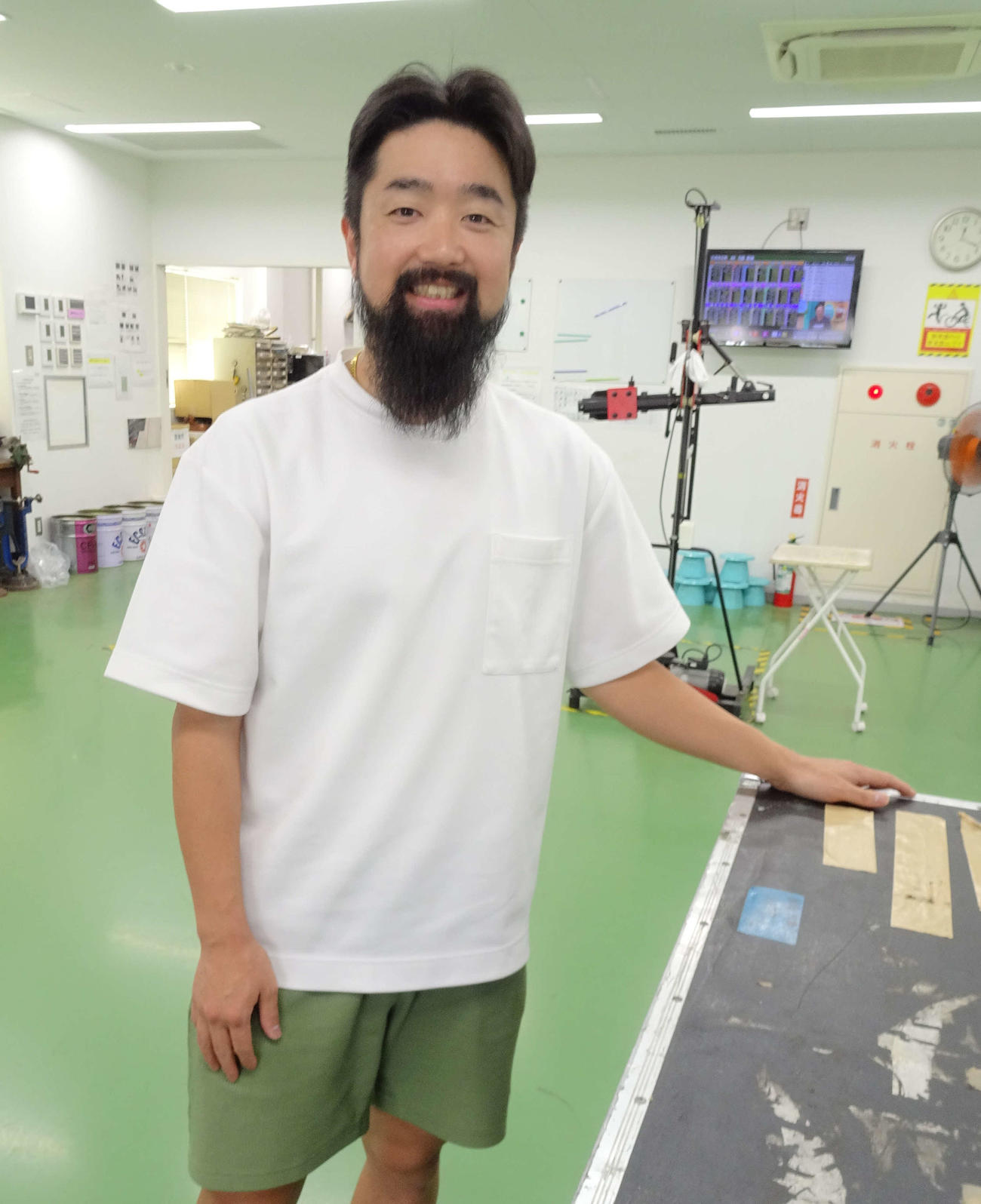 ひげを蓄えて豊橋に参戦する小竹洋平