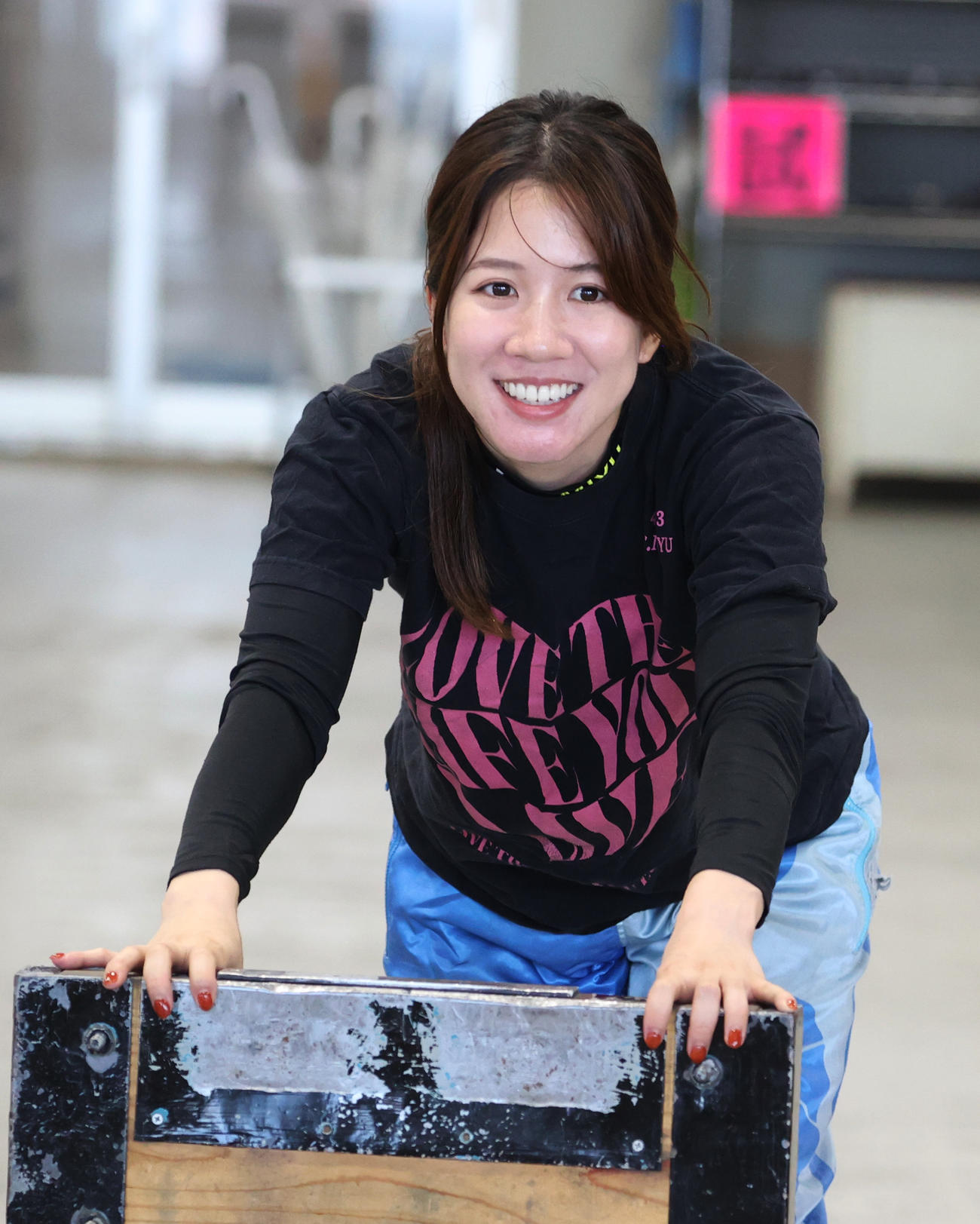 ヤングダービーの前検、実森美祐（撮影・柴田隆二）