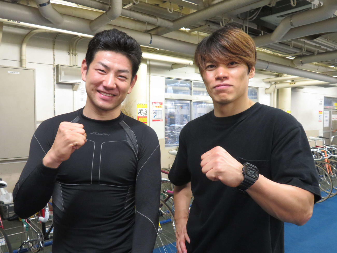 久々のコンビを組む藤井侑吾（左）と竹内智彦（撮影・栗田文人）