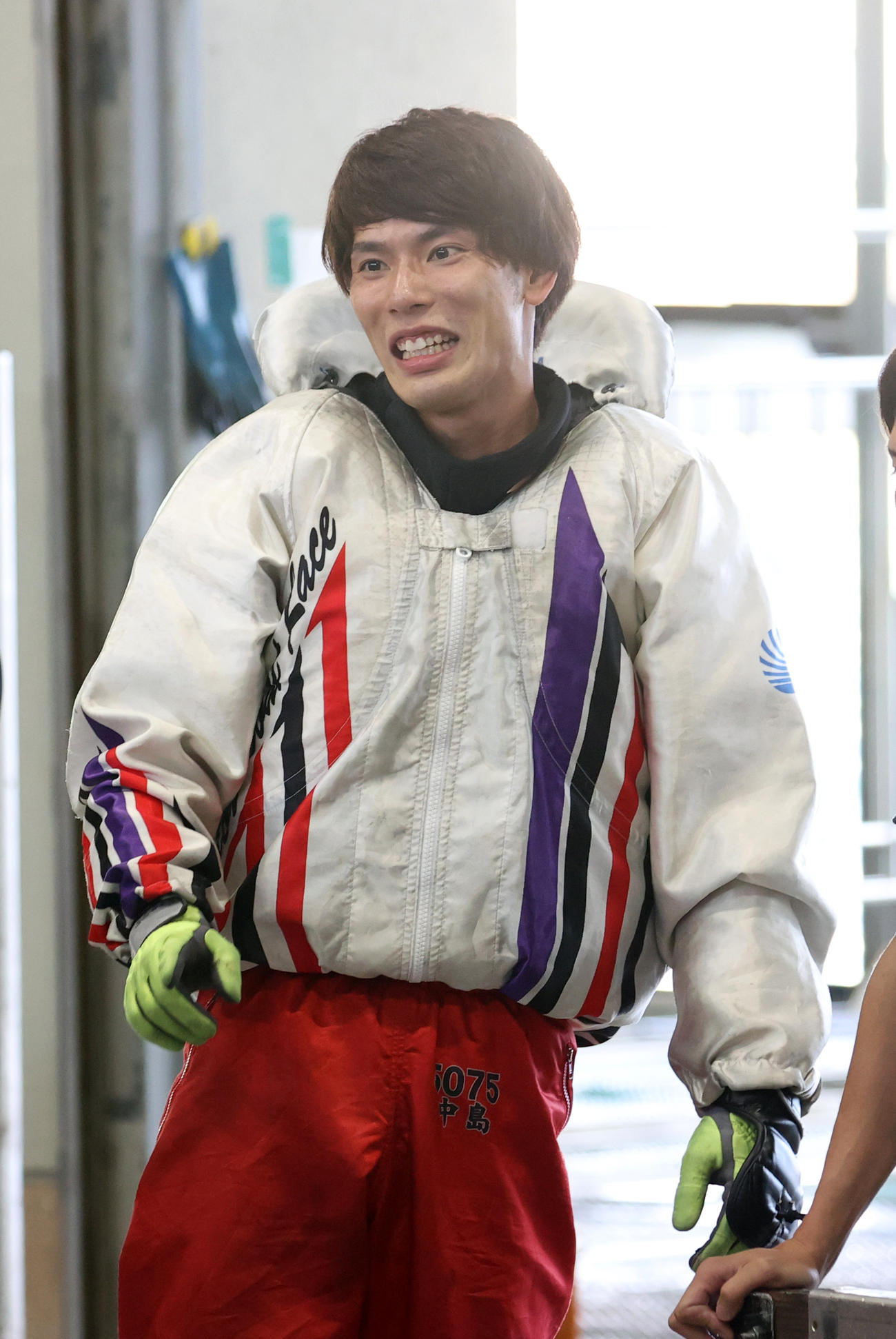 一般4RでG1初勝利した中島秀治は笑顔を見せる（撮影・柴田隆二）