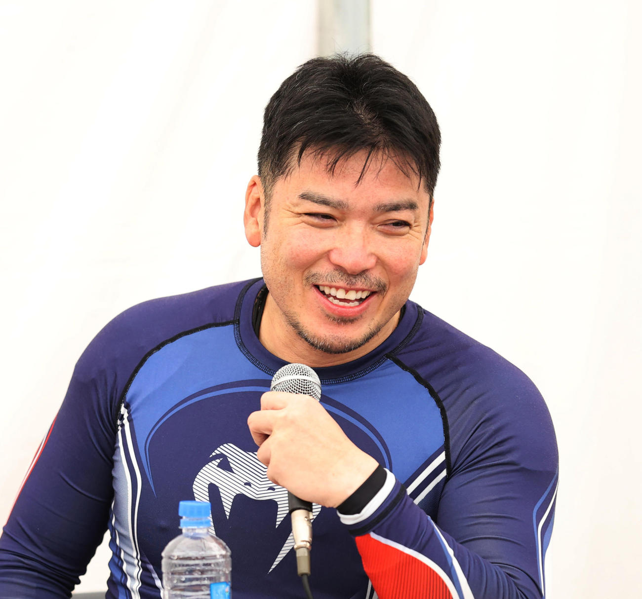 1次予選5Rで3着の香川雄介は会見する（撮影・柴田隆二）