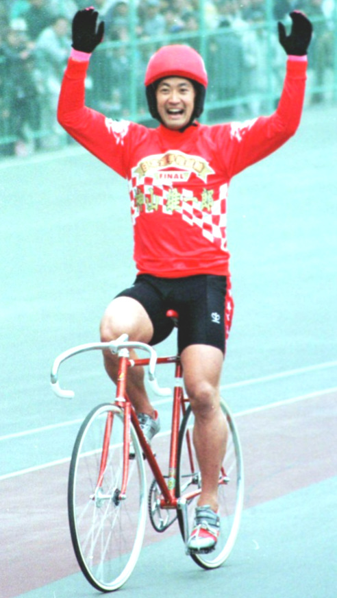 1999年・日本選手権（静岡）でグランドスラムを達成してウイニングラン