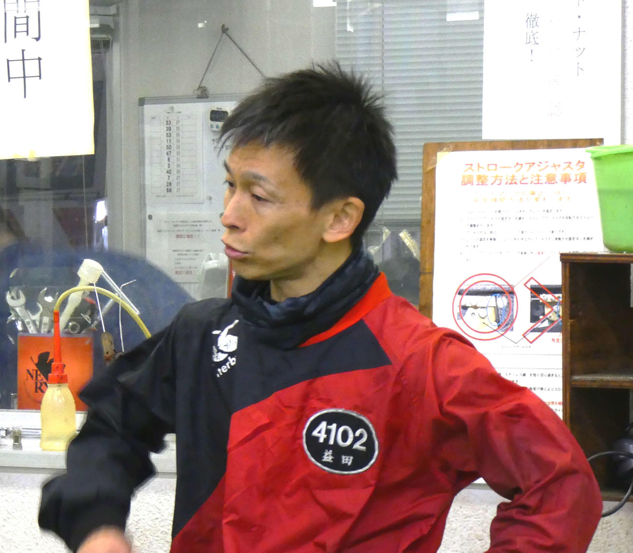 益田啓司が足の上積みを急ぐ（撮影・前原一樹）