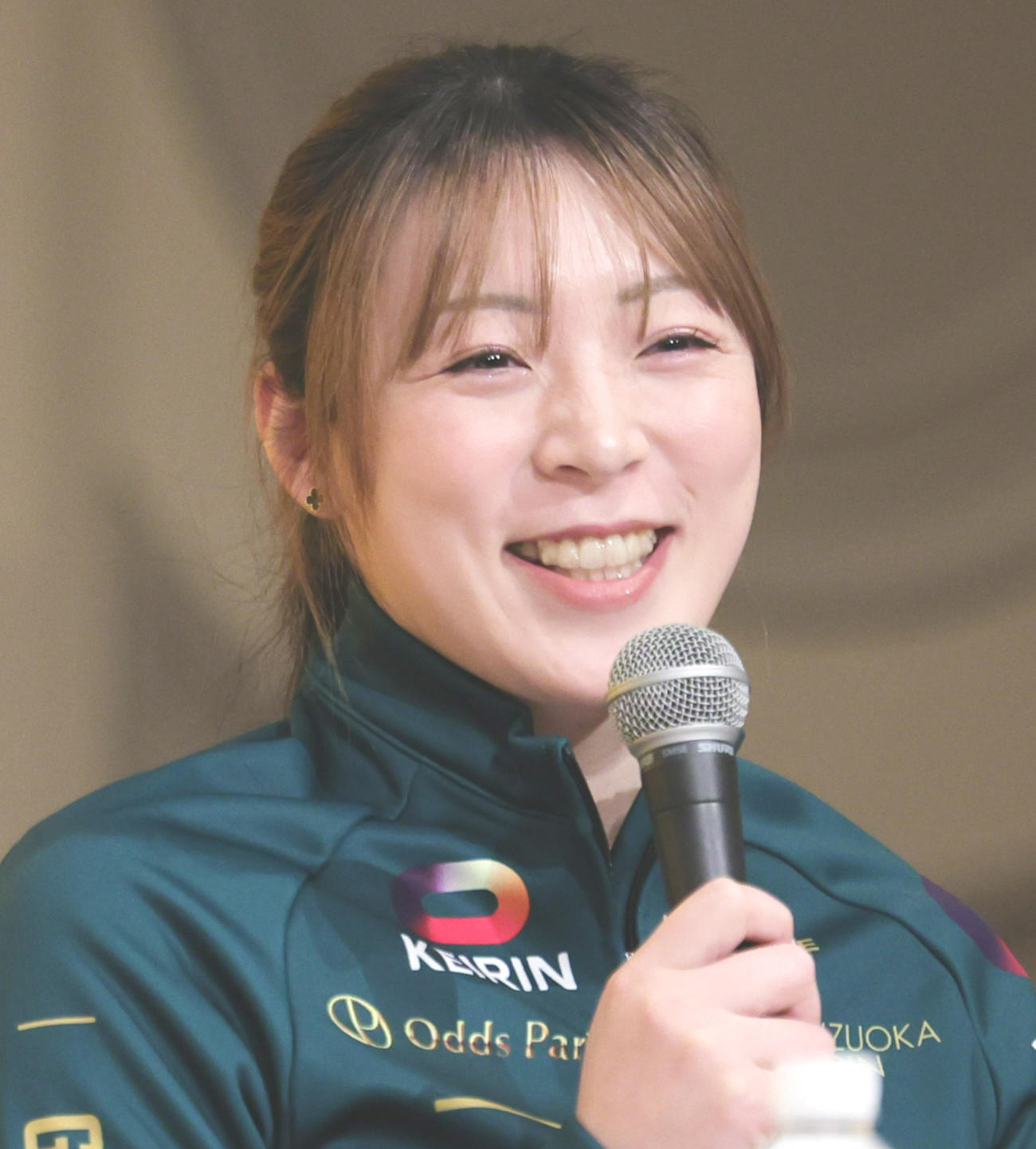 ガールズグランプリを前に会見する児玉碧衣（撮影・野上伸悟）