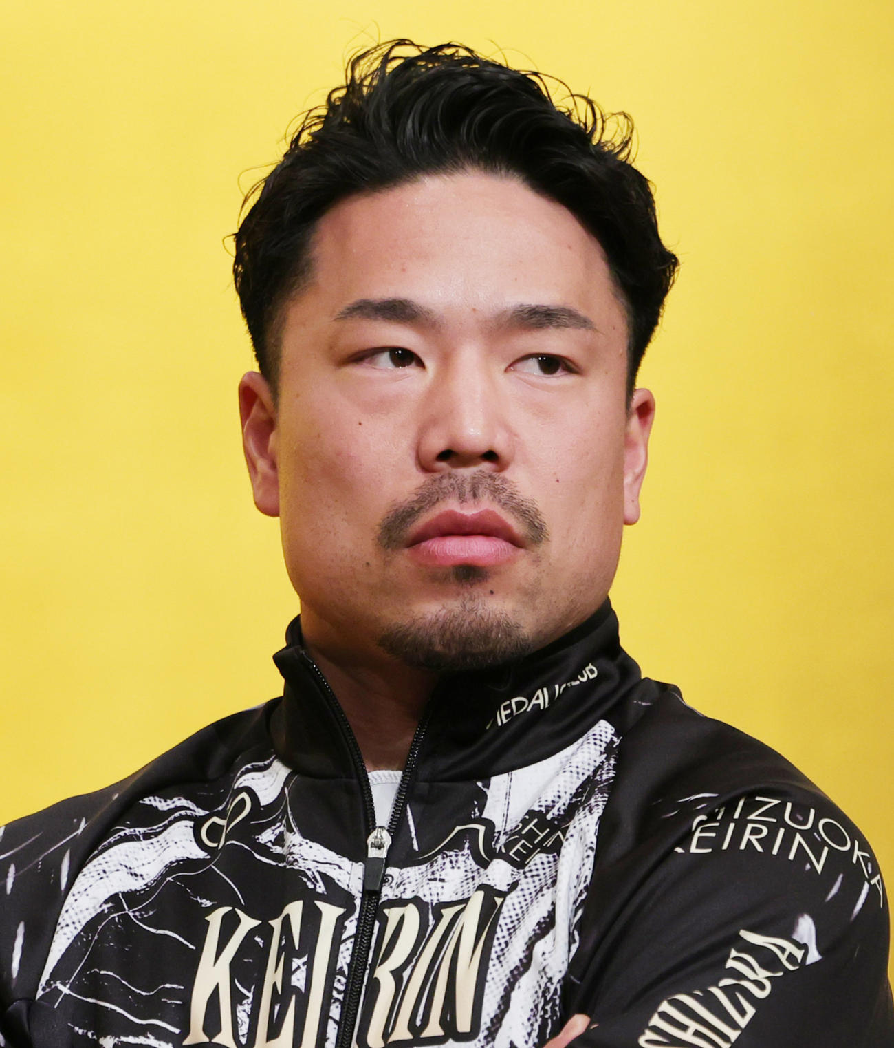 KEIRINグランプリの会見に登場した古性優作（撮影・野上伸悟）