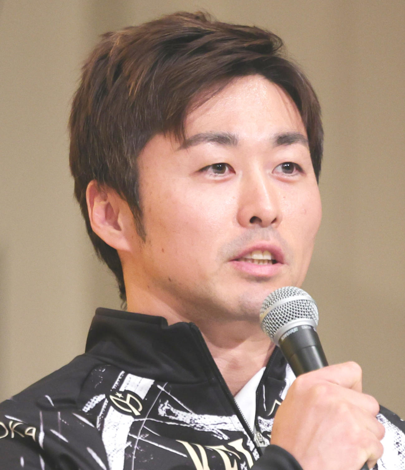 KEIRINグランプリの会見に登場した平原康多（撮影・野上伸悟）