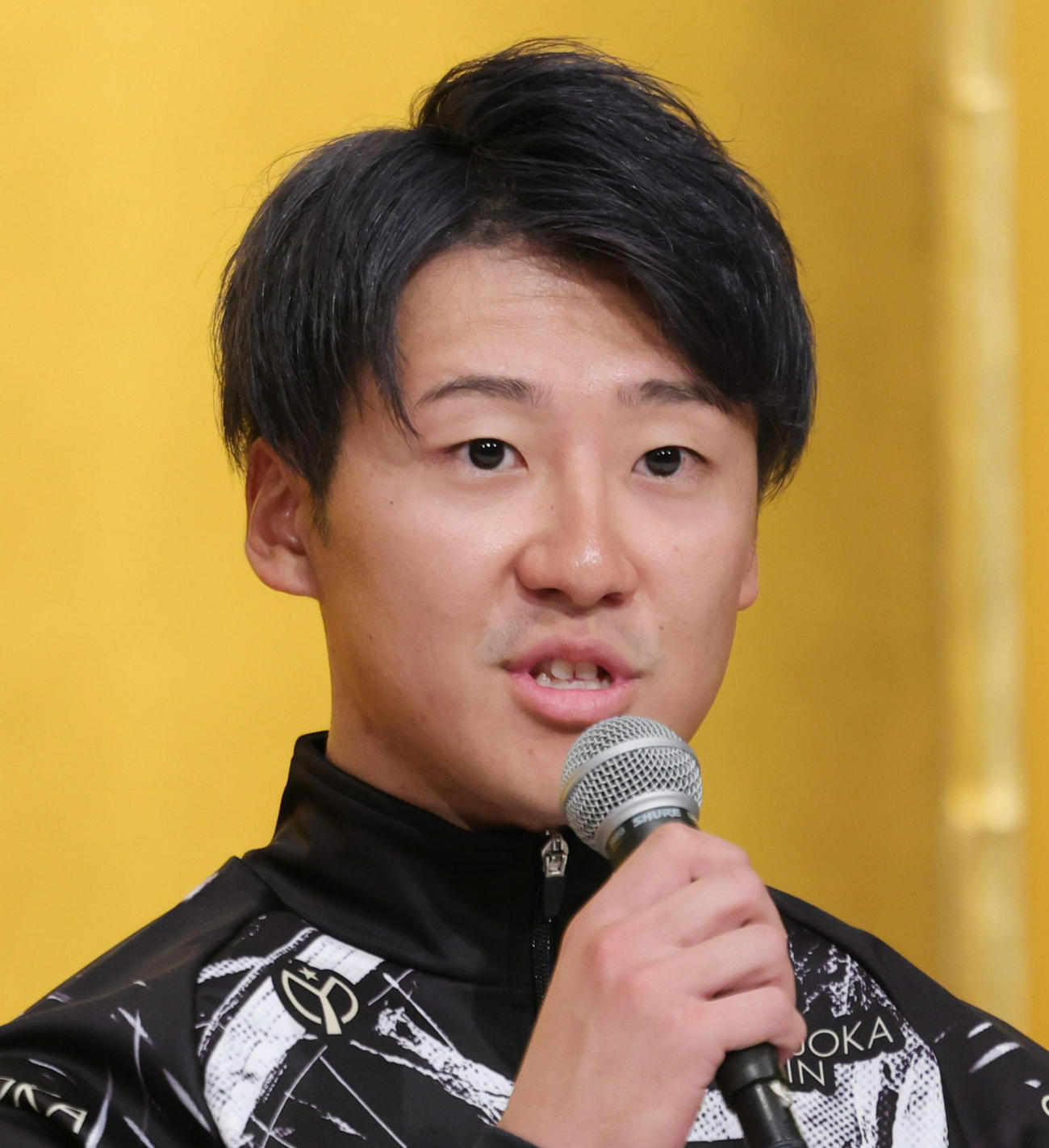 KEIRINグランプリの会見に登場した真杉匠（撮影・野上伸悟）