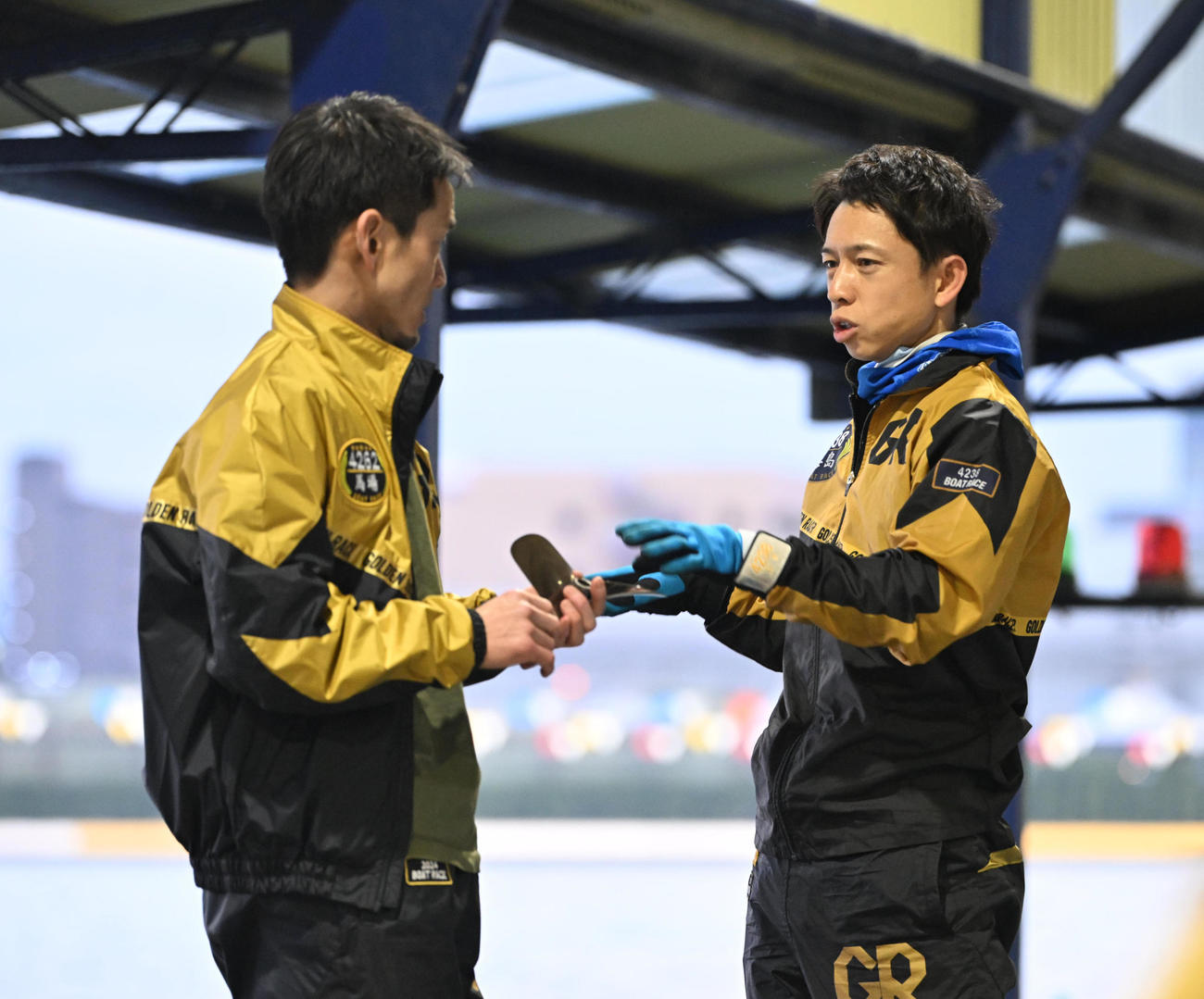 馬場貴也と毒島誠（撮影・和賀正仁）