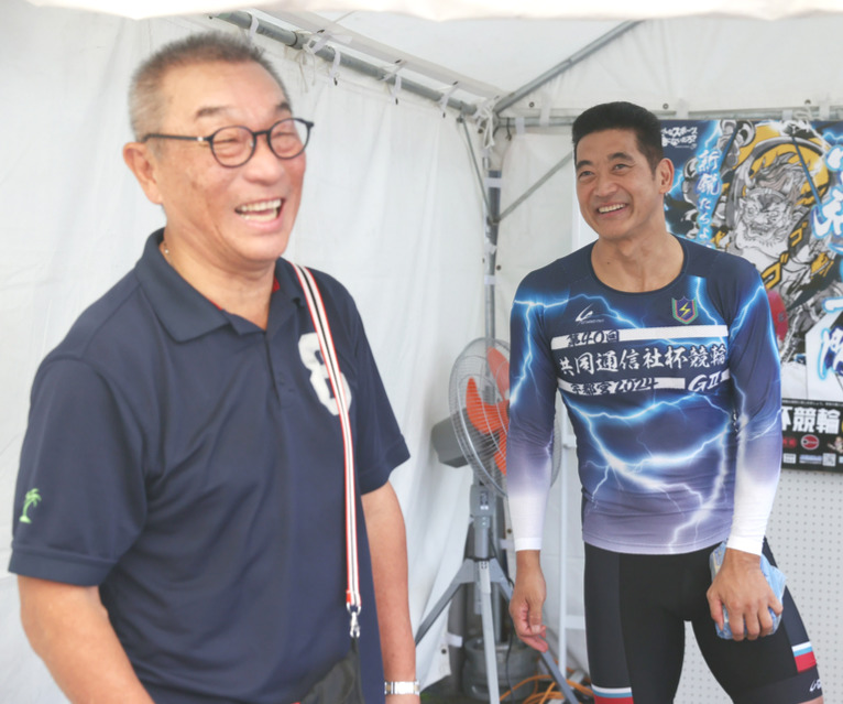 中野浩一氏（左）と神山雄一郎（2024年9月撮影）
