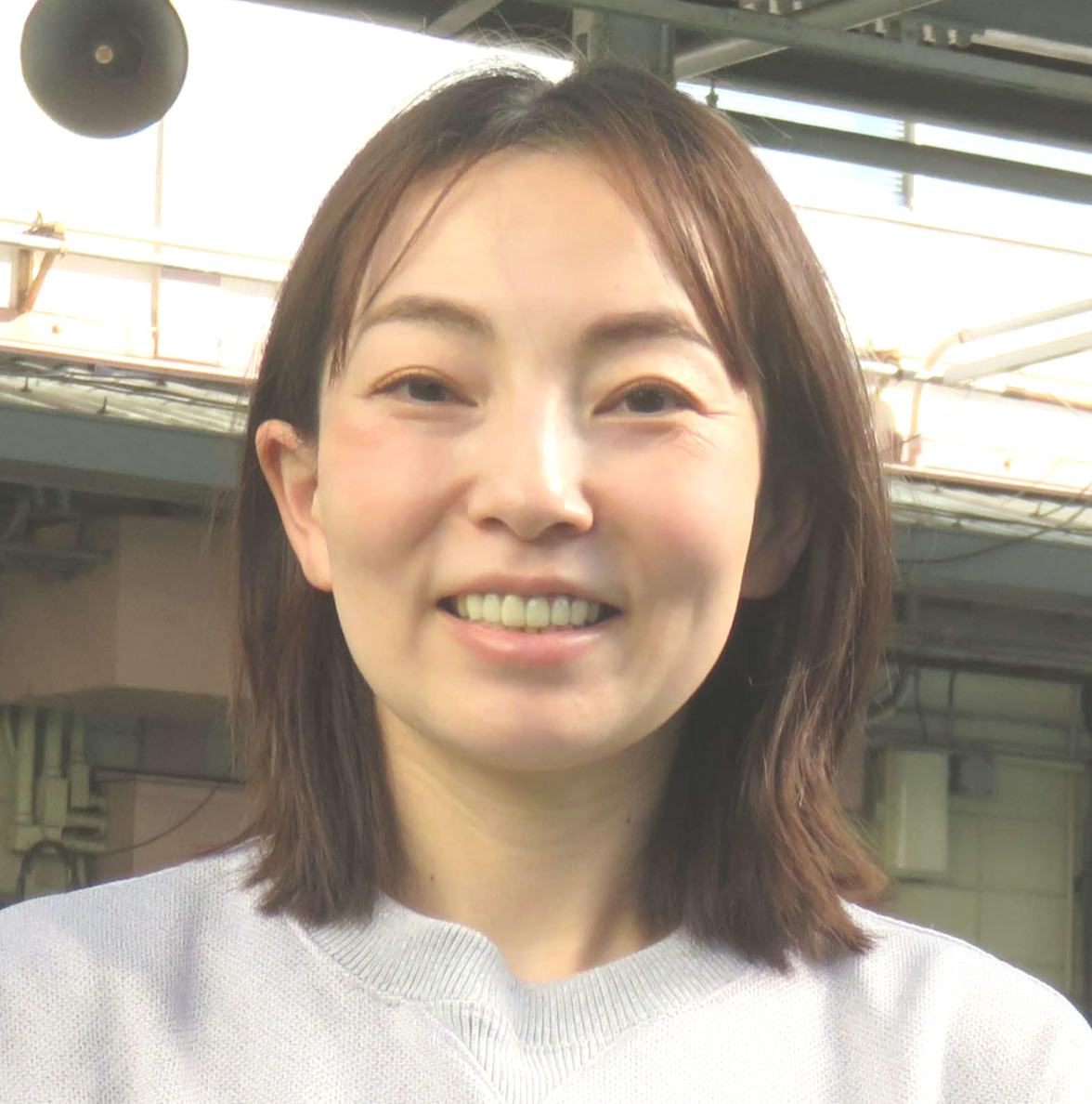 初戦を差し切り勝ちして笑顔の高田綾