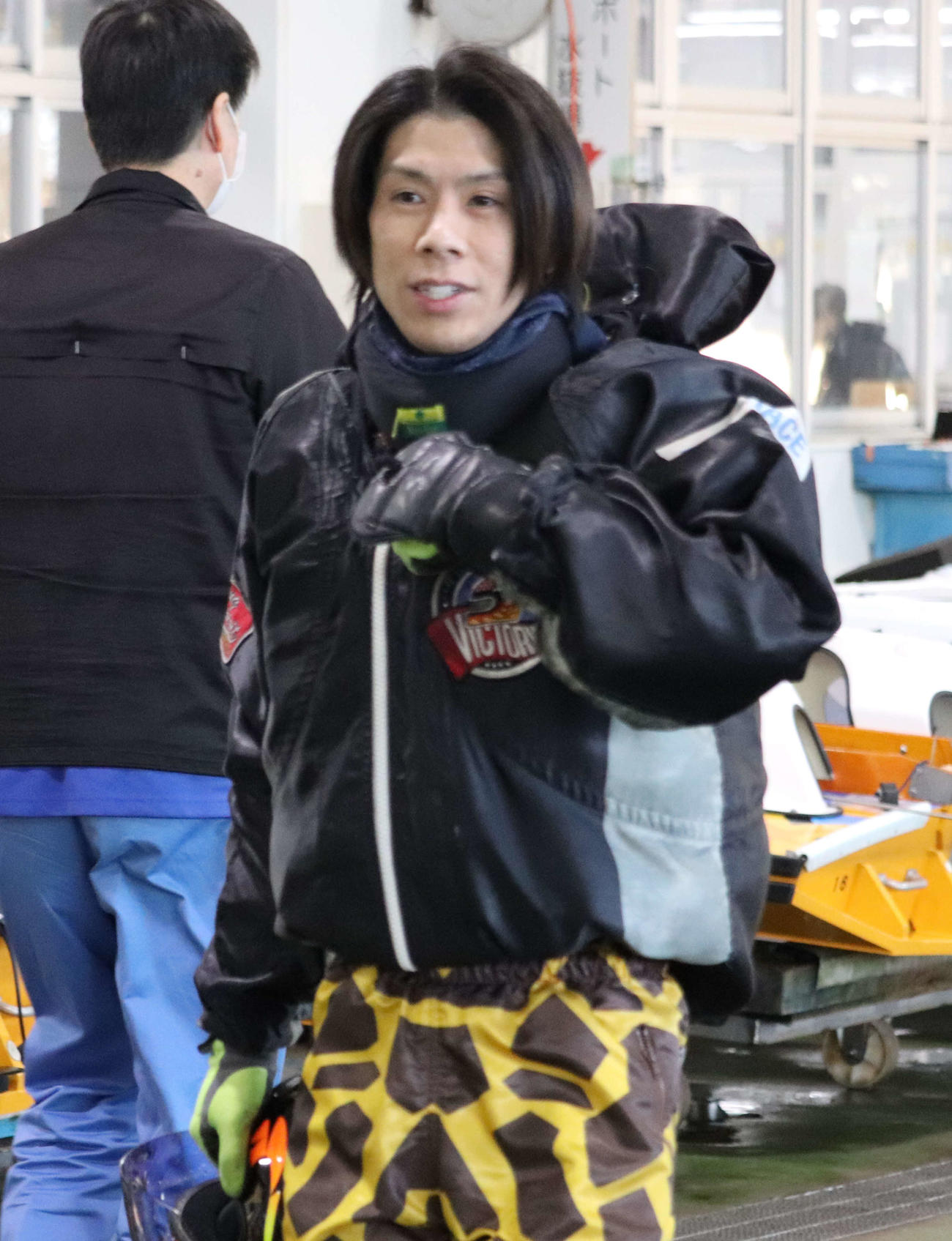 片橋幸貴が初日ドリーム戦を1着。笑顔でピットに引き上げてきた