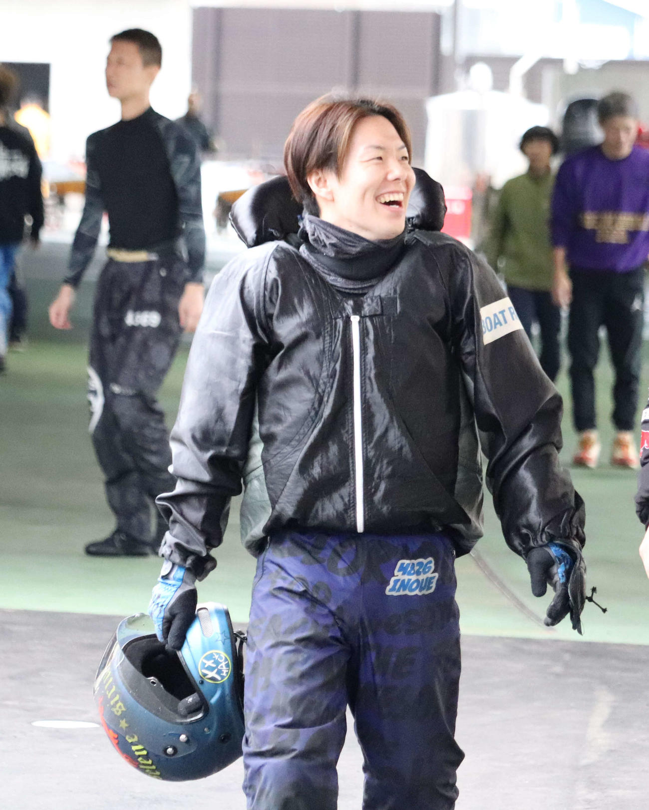 井上一輝が宮島4連続優出。笑顔でピットに引き上げてきた