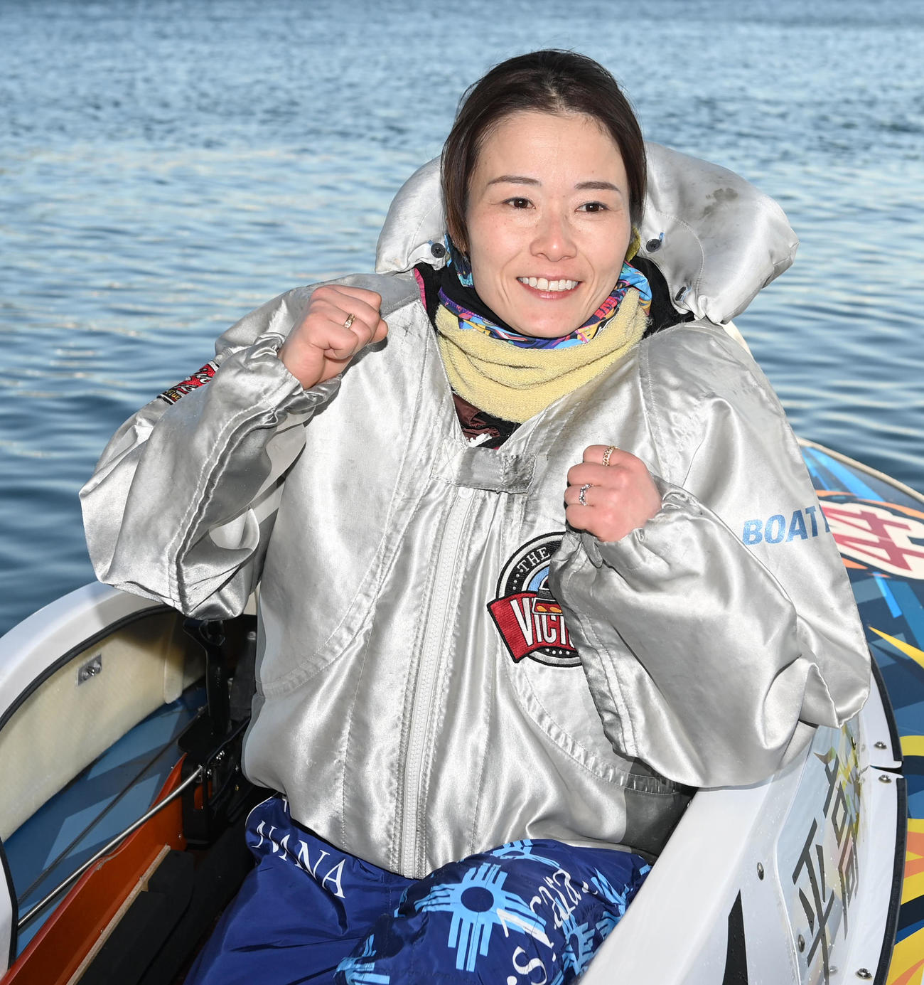 第1回スピードクイーンメモリアル最終日　第1回スピードクイーンメモリアルで優勝、喜びいっぱいの平高奈菜（撮影・前岡正明）