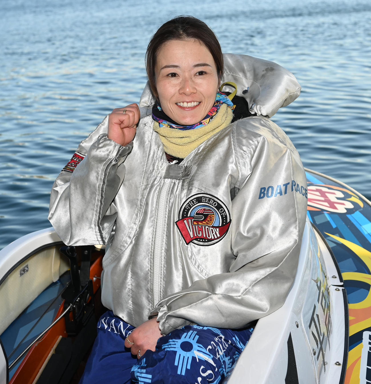 第1回スピードクイーンメモリアル最終日　第1回スピードクイーンメモリアルで優勝、ガッツポーズを見せる平高奈菜（撮影・前岡正明）