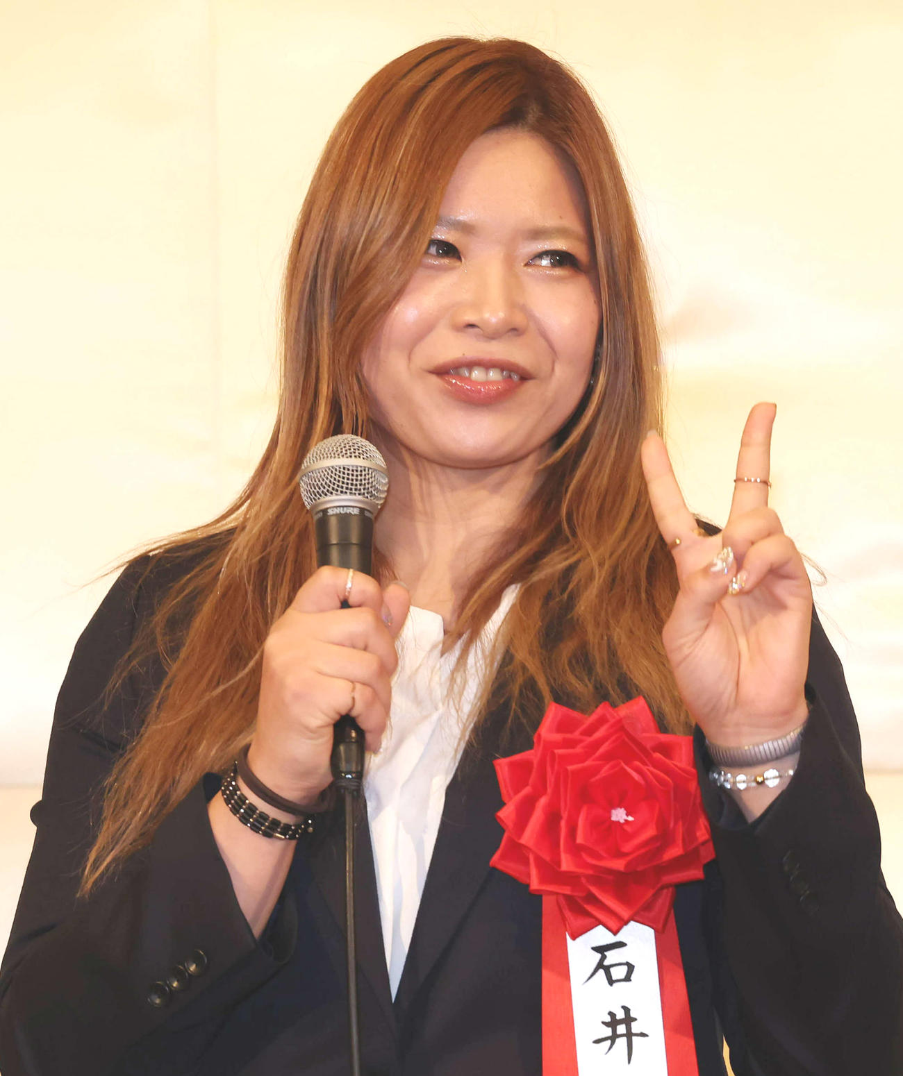 競輪年間三賞のガールズ最優秀選手賞を受賞した石井寛子（撮影・丹羽敏通）