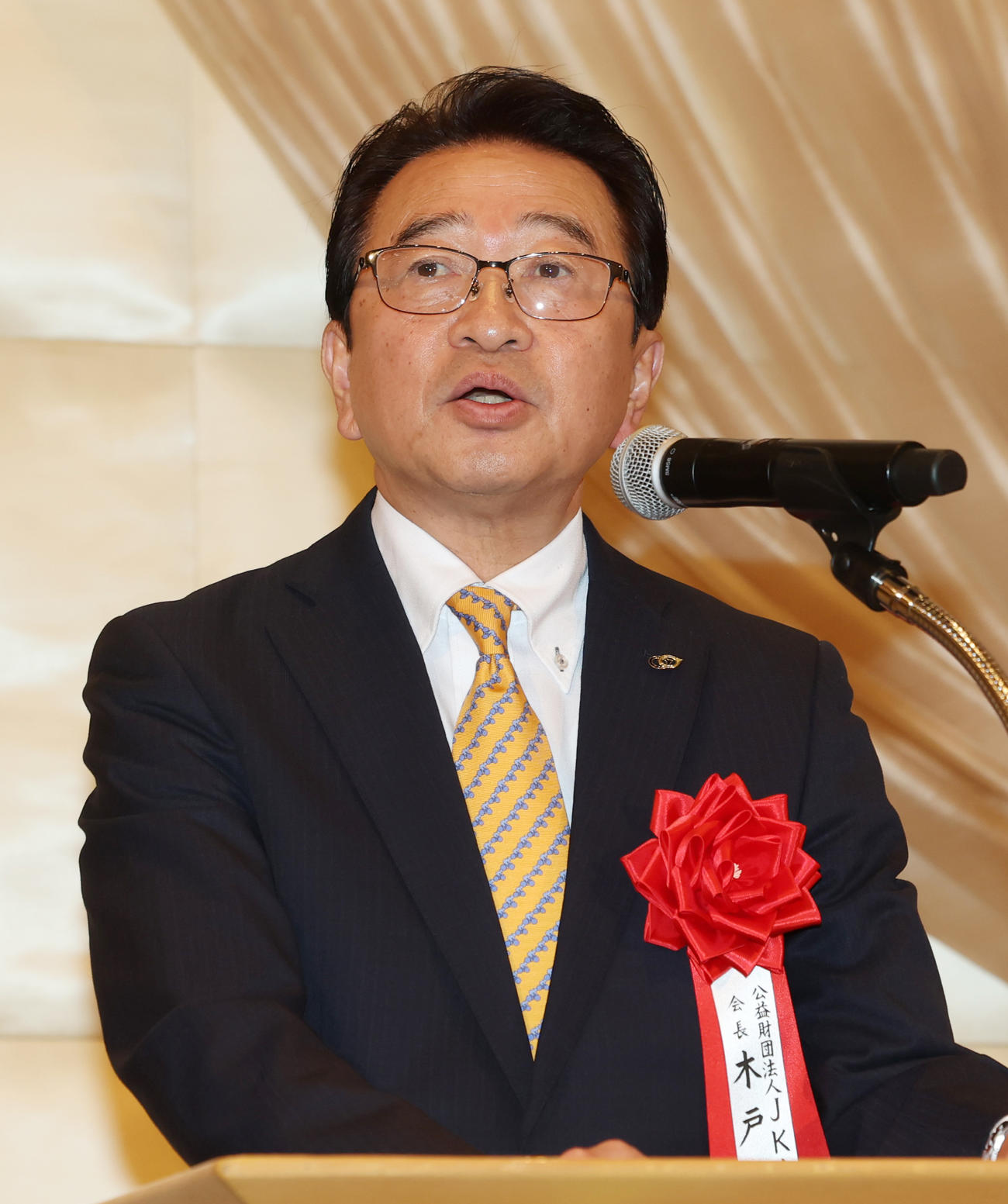 あいさつすJKA木戸会長（撮影・野上伸悟）