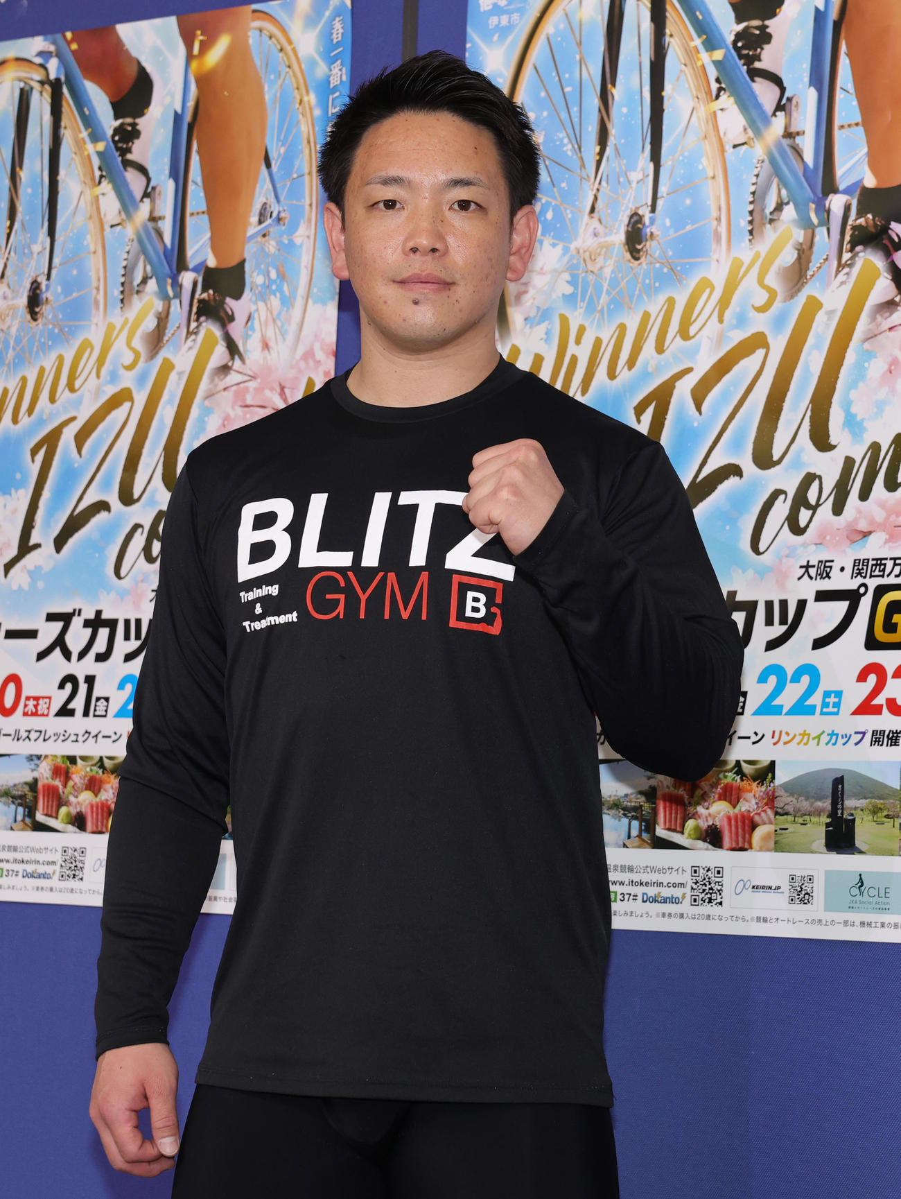 前検日に会見する池野健太（撮影・野上伸悟）