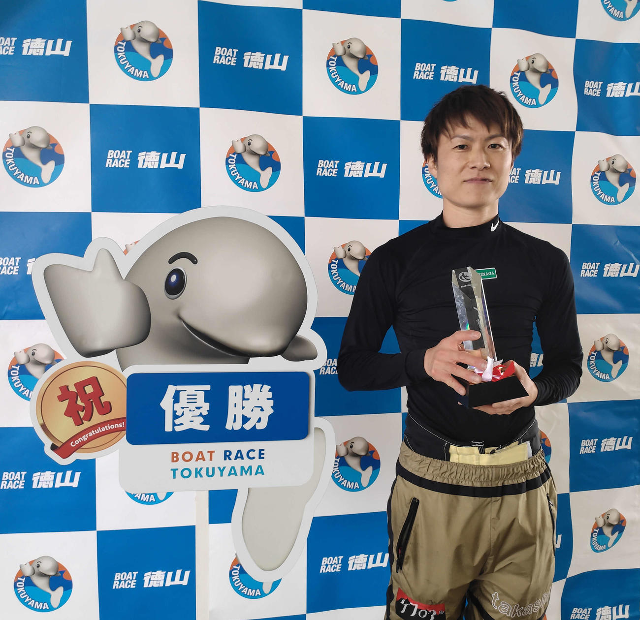今年2度目の優勝を飾った森永隆（撮影・渕上知）
