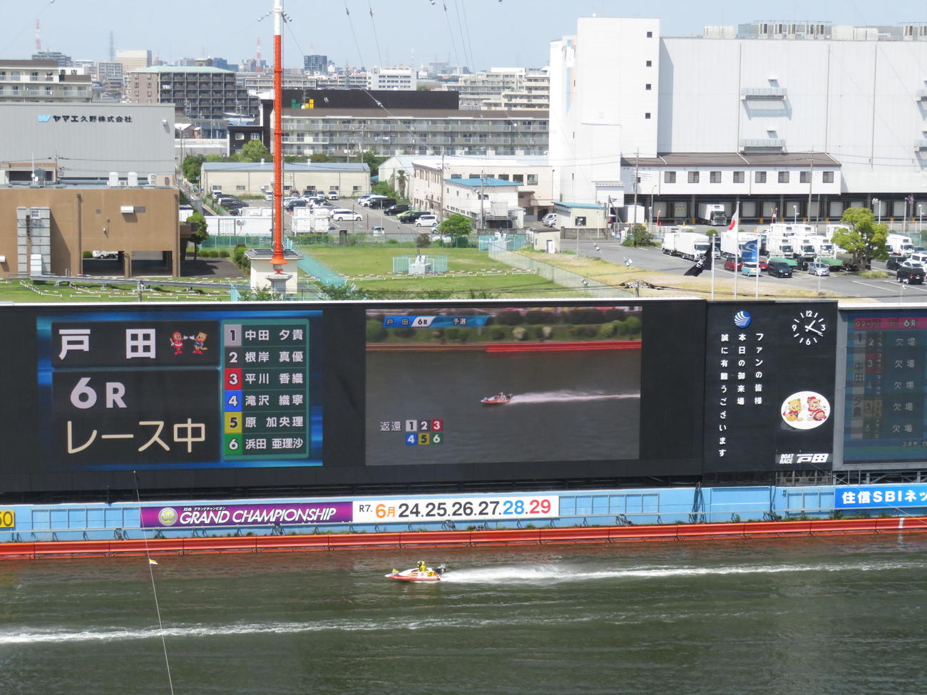 戸田ボート初日6Rは全艇がフライングのため不成立となった