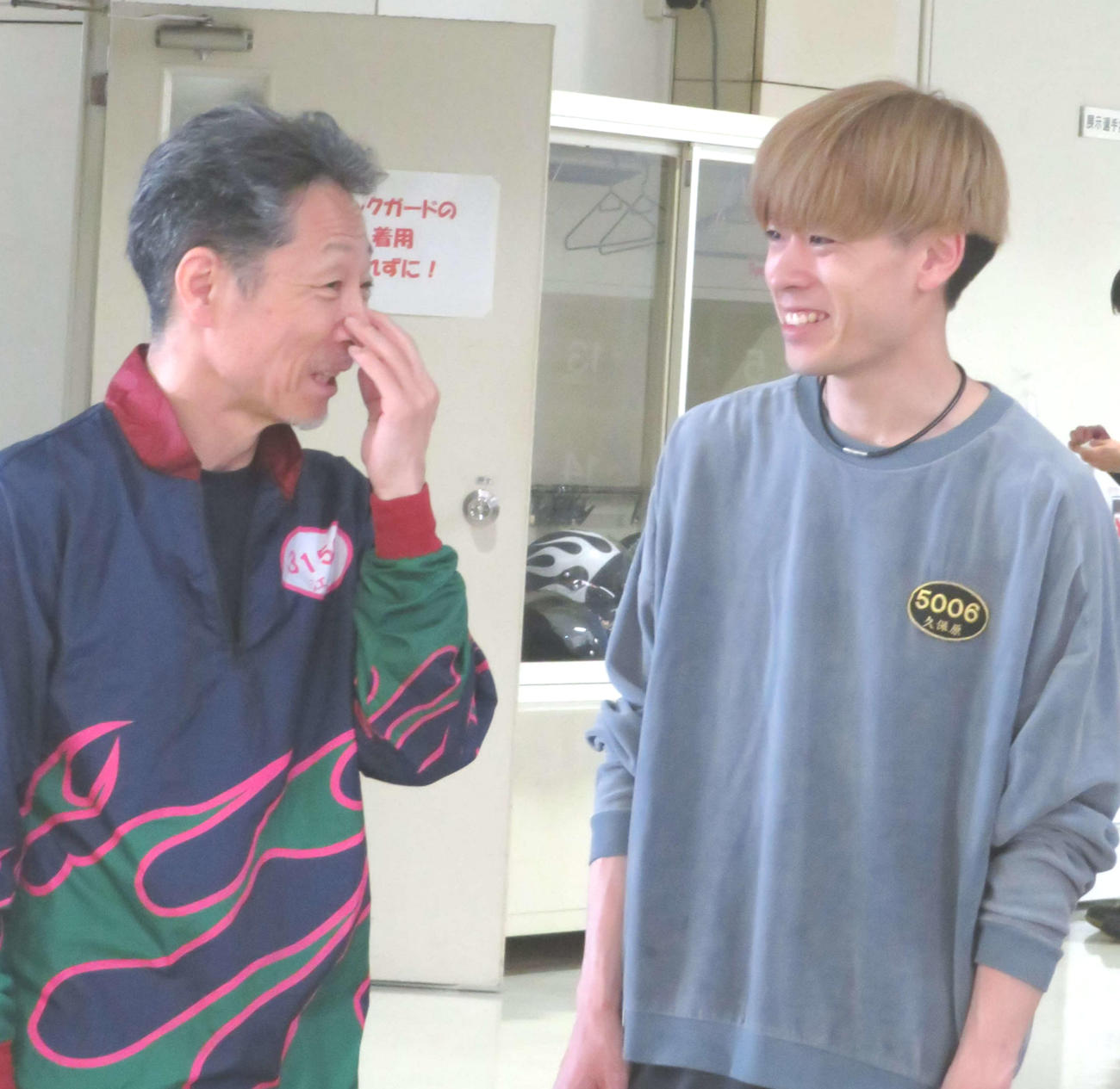 師弟ワンツーを決めた久保原秀人（右）と江口晃生