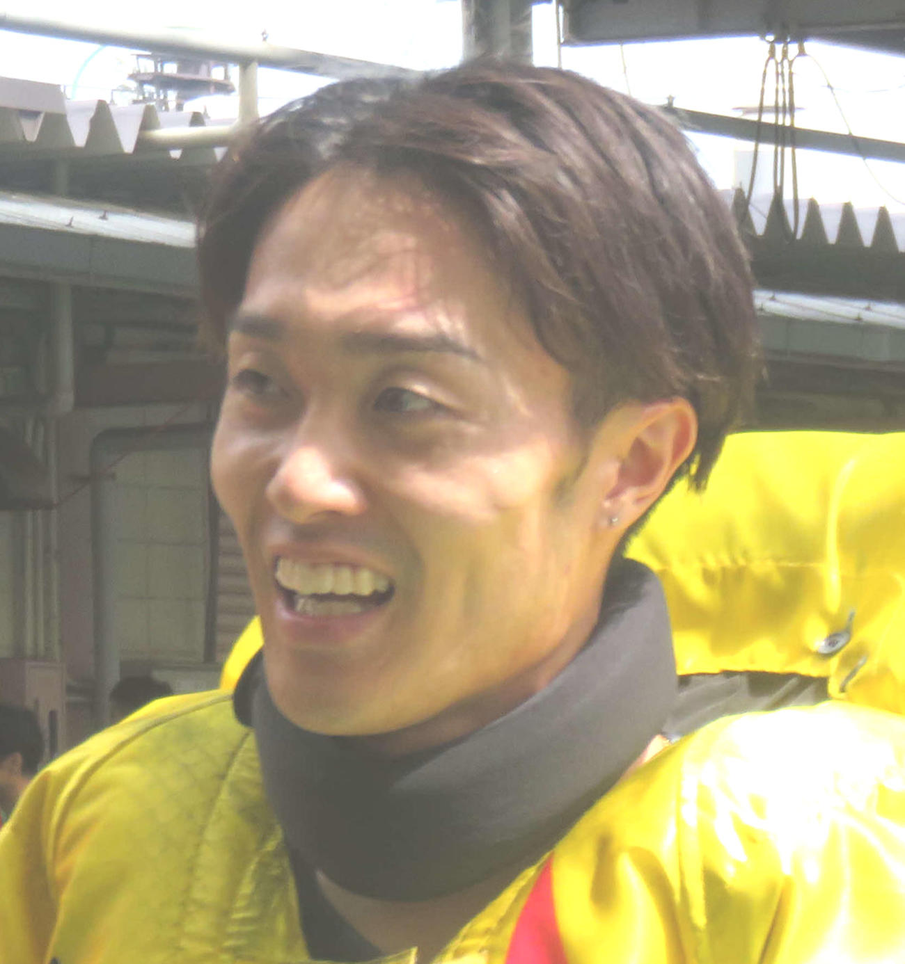 平和島初戦で勝利し笑顔の三馬崇史