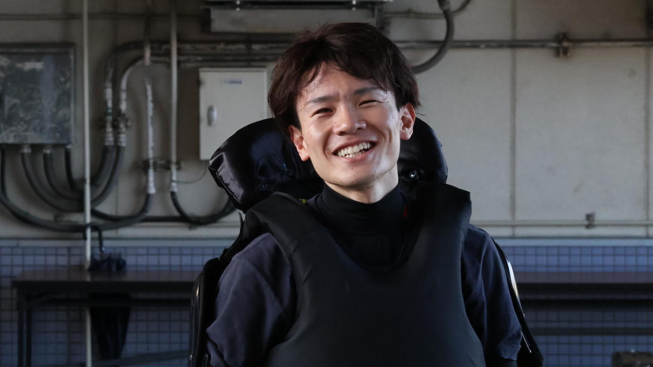 34号機を手にした竹下大樹は伸びに手応え