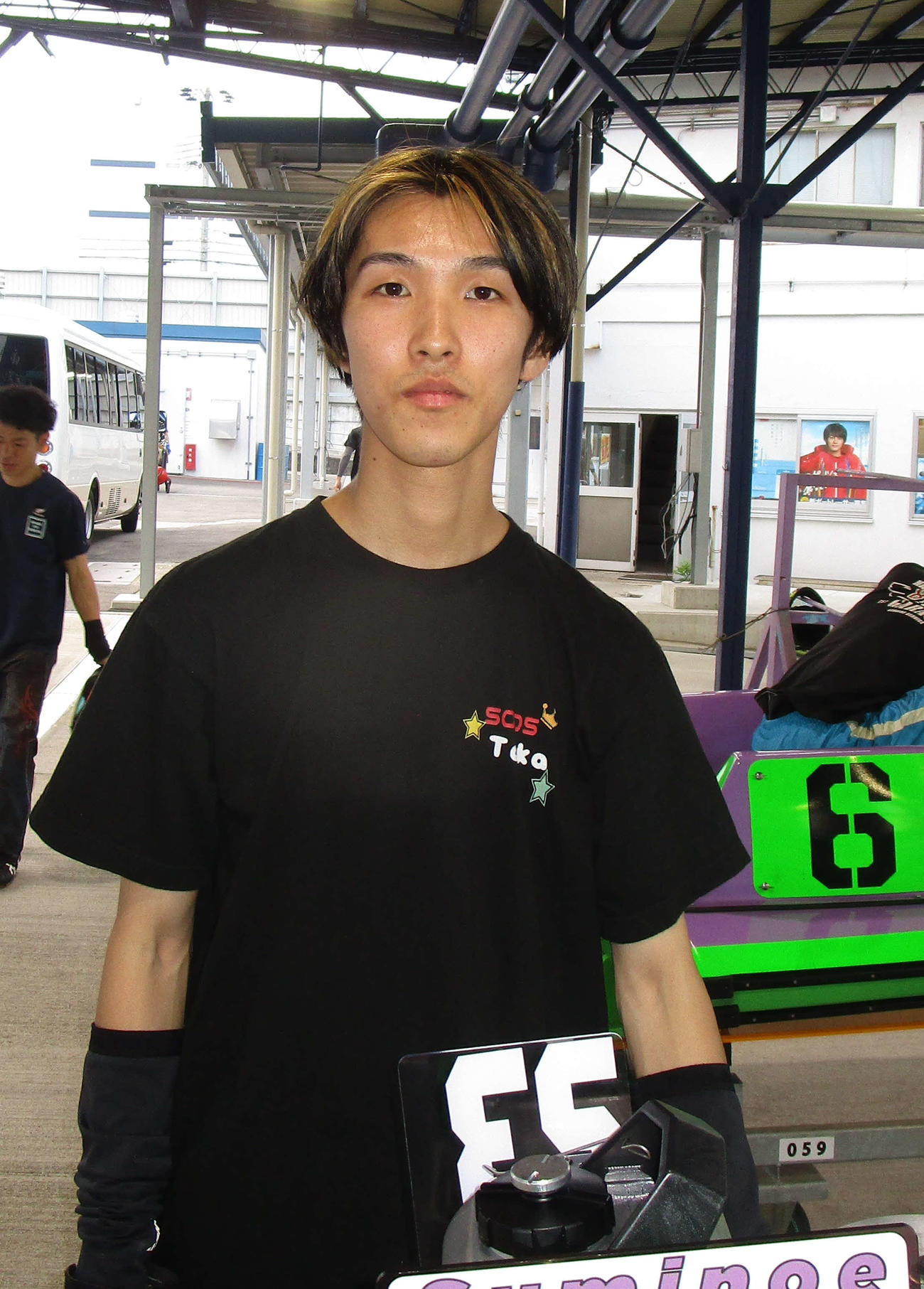 住之江と相性がいい石田貴洋。優勝した時の形にペラをたたき、今節もVを狙う（撮影・安井雅彦）