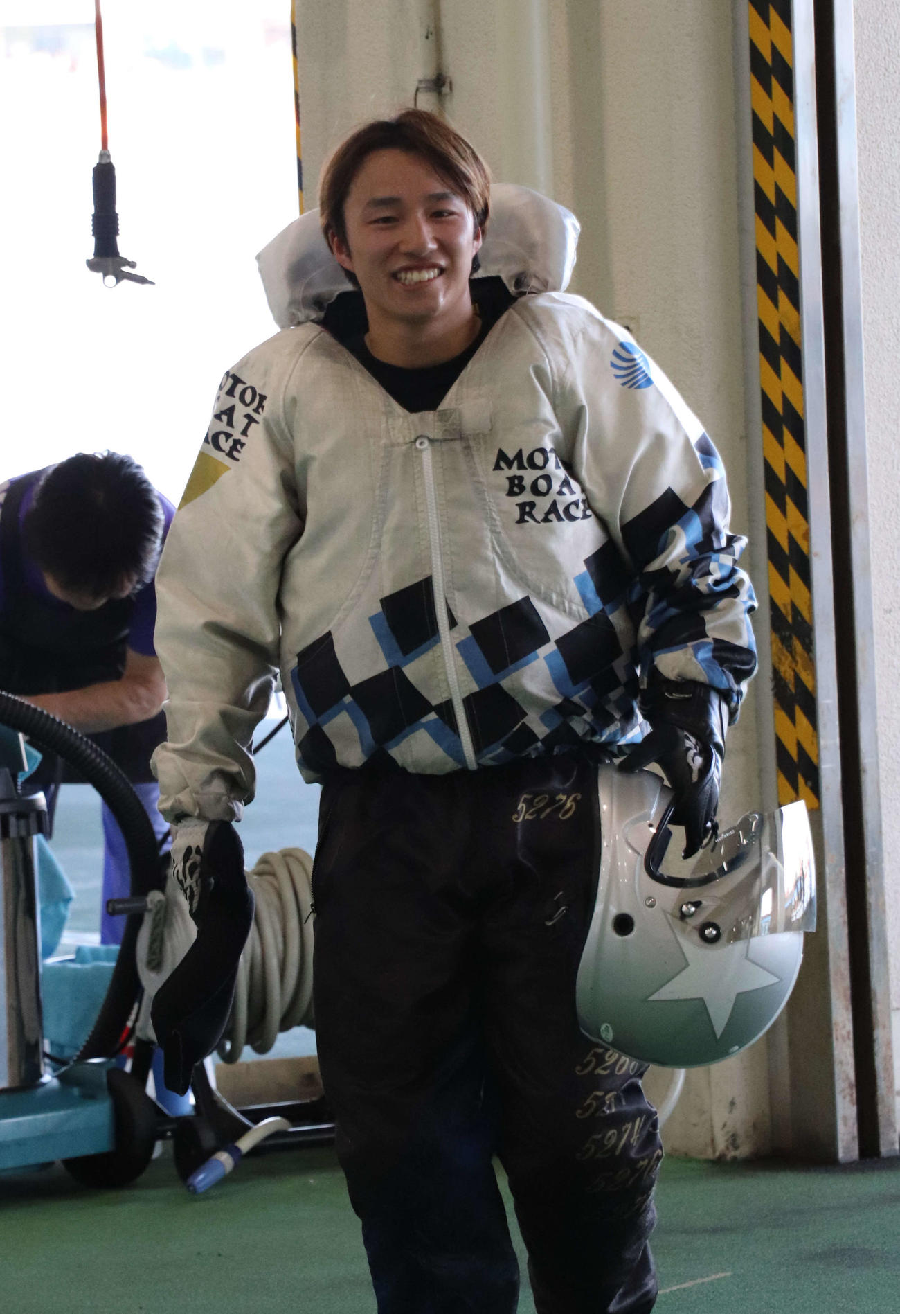 準優11Rを制して笑顔を見せる大島隆乃介