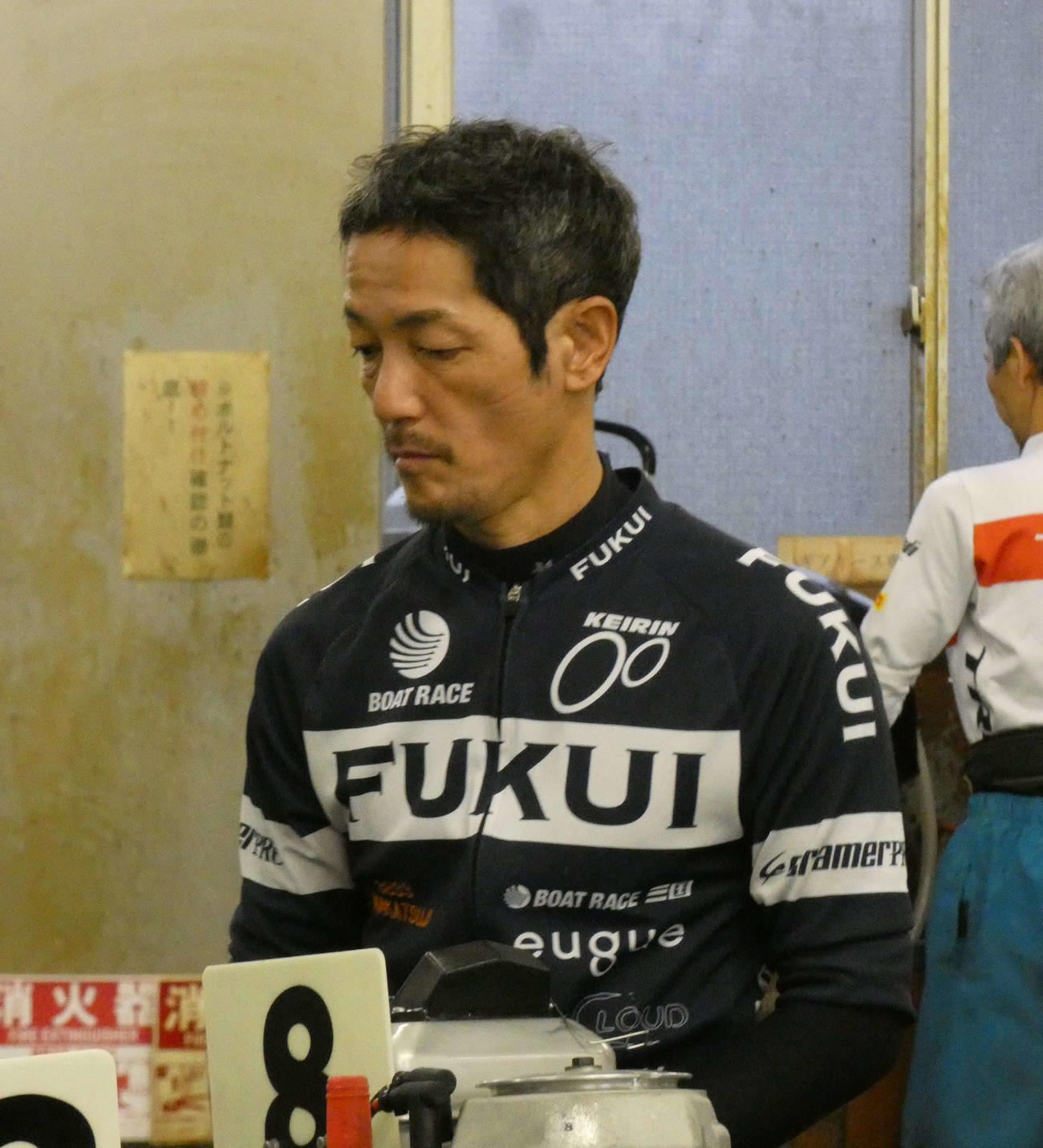 中辻博訓は準優11R4枠に乗る（撮影・前原一樹）