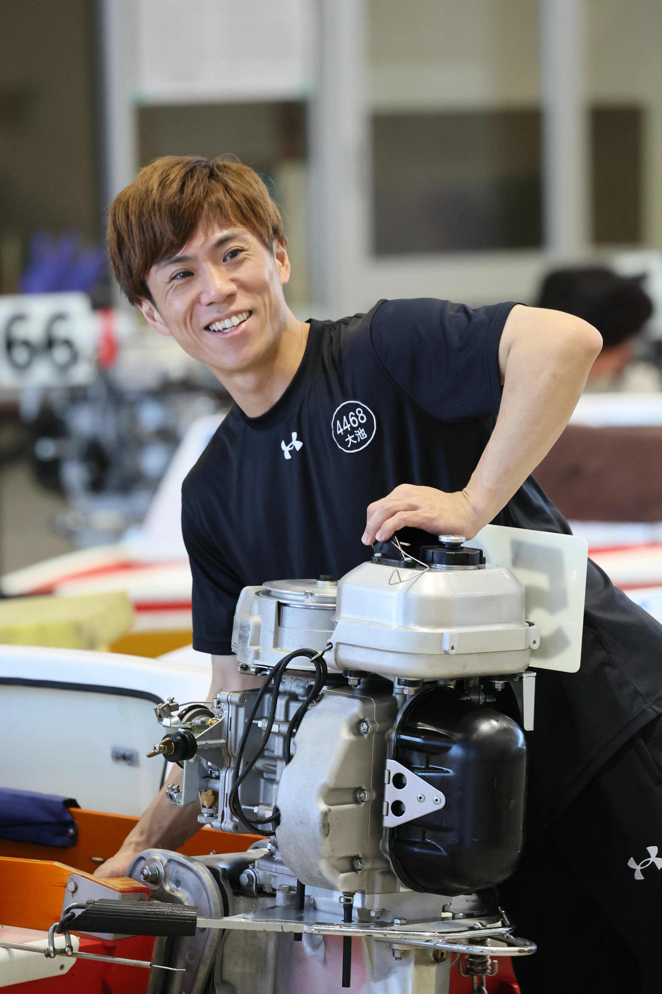 笑顔を見せる大池佑来（撮影・宮崎幸一)