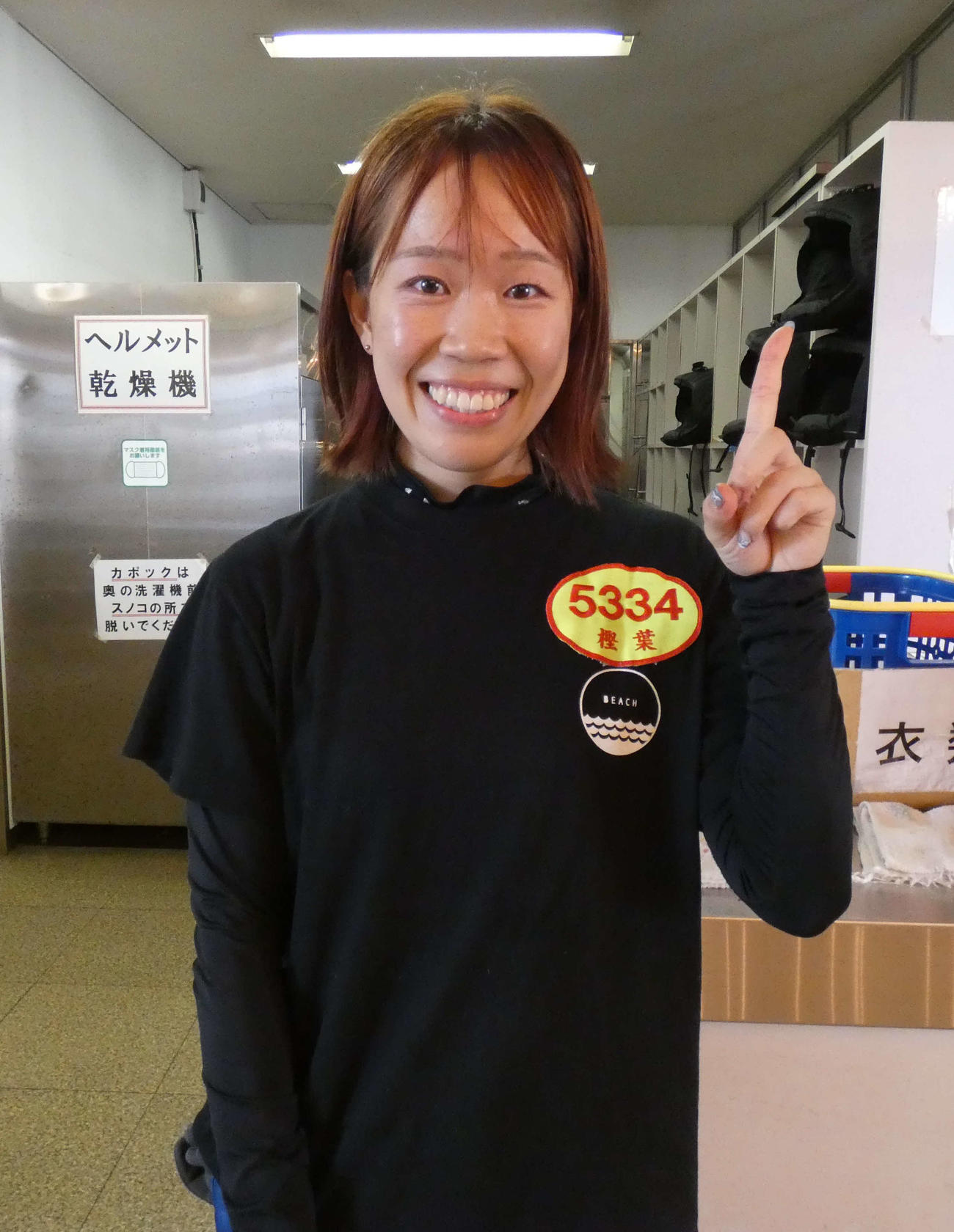 樫葉新心が初のイン逃げを決めて“にこにこ”（撮影・前原一樹）