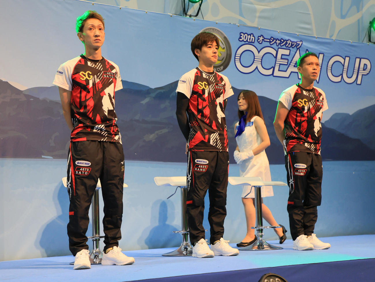 優出インタビューに参加した、左から佐藤翼、羽野直也、中島孝平