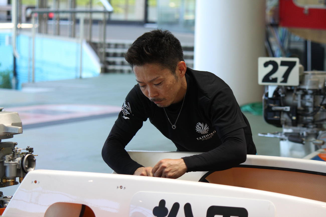 初日ドリーム12Rで1枠に入った松田大志郎