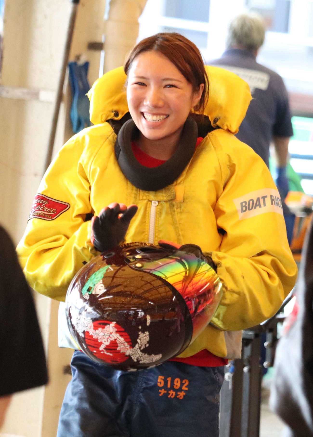中尾優香が優出一番乗り。笑顔でピットに引き上げてきた