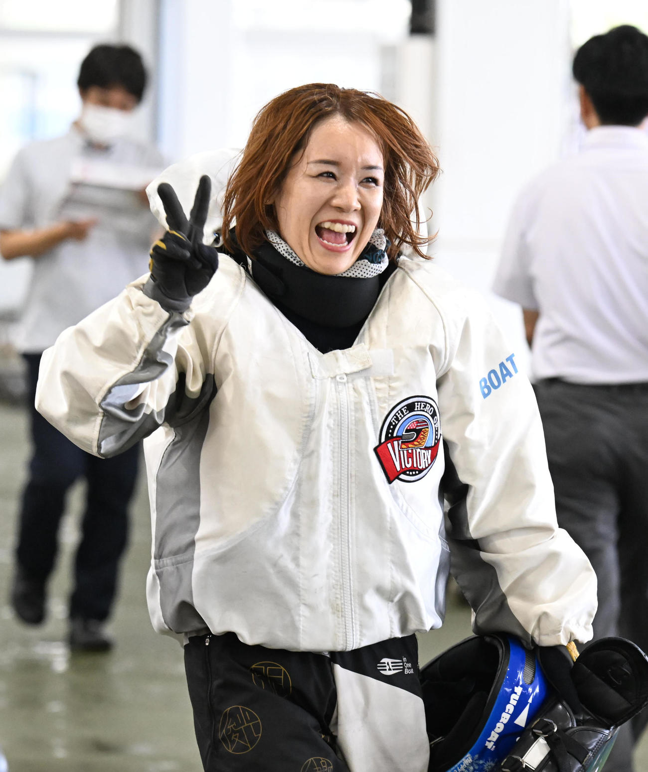浜名湖4R G1初勝利を挙げ喜ぶ前田紗希（撮影・和賀正仁）