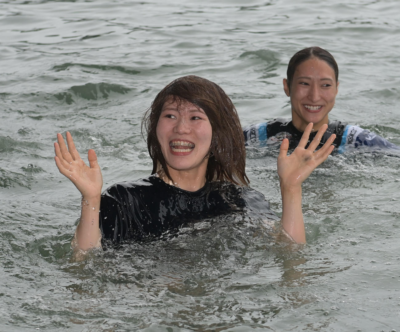 G1初勝利を飾り、水神祭を受けた山口真喜子（撮影・和賀正仁）