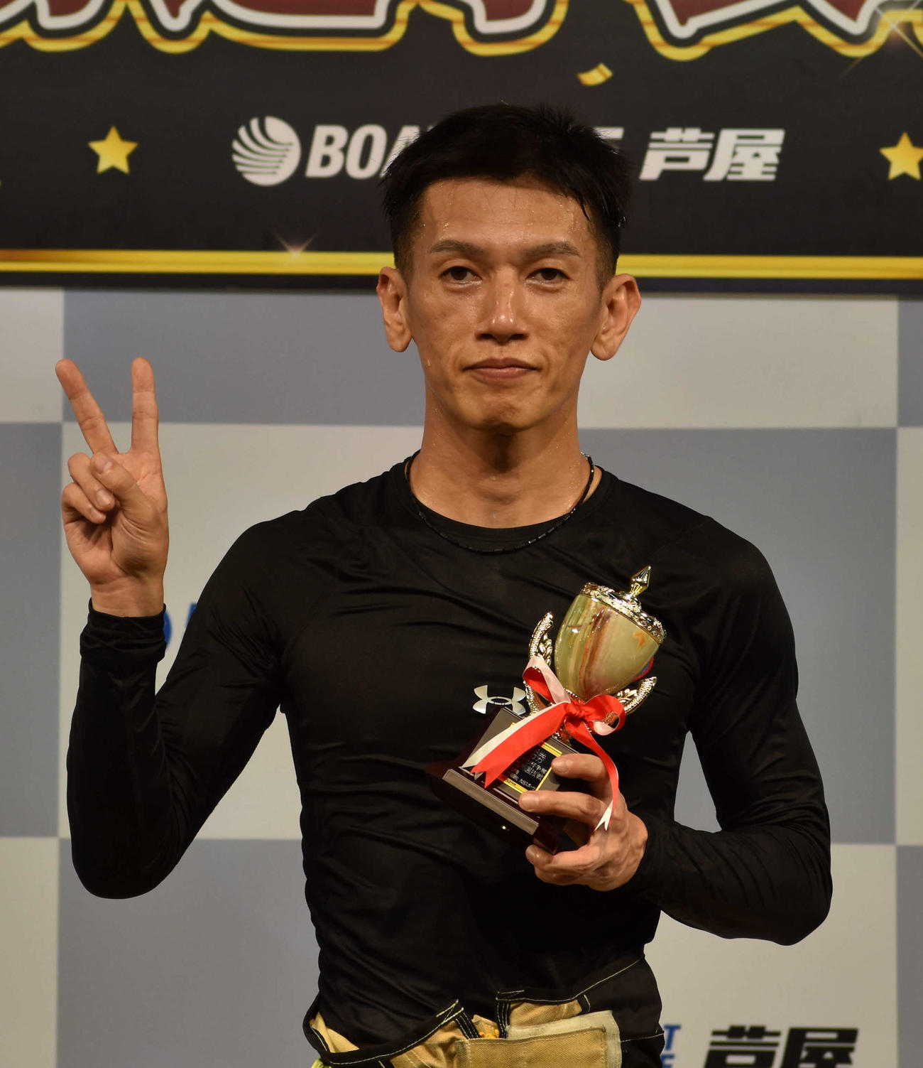 芦屋で優勝を果たした松村敏（撮影・浦田由紀夫）