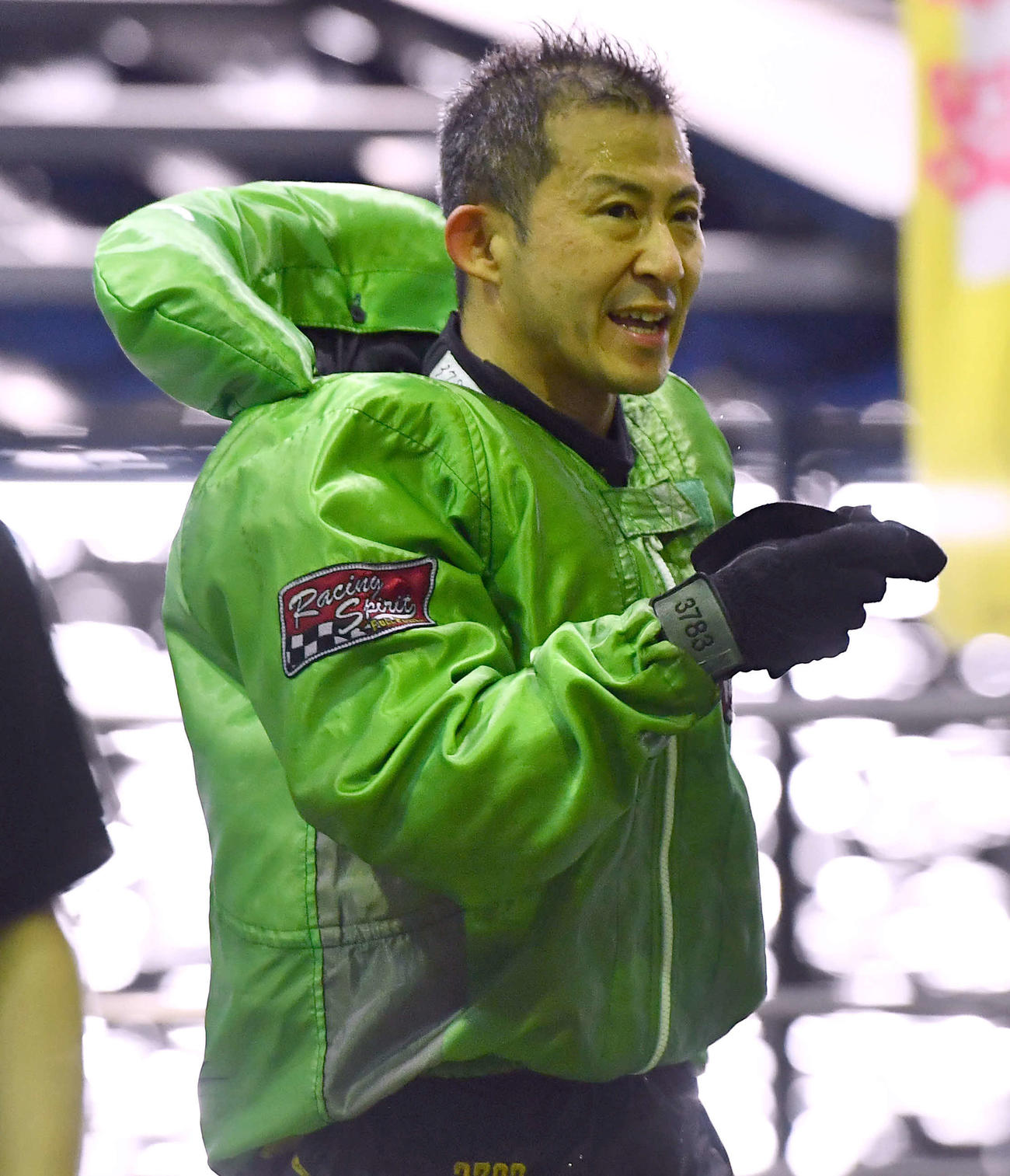 SGボートレースメモリアル1日目　12Rドリーム戦を終えて引き揚げる瓜生正義（撮影・岩下翔太）